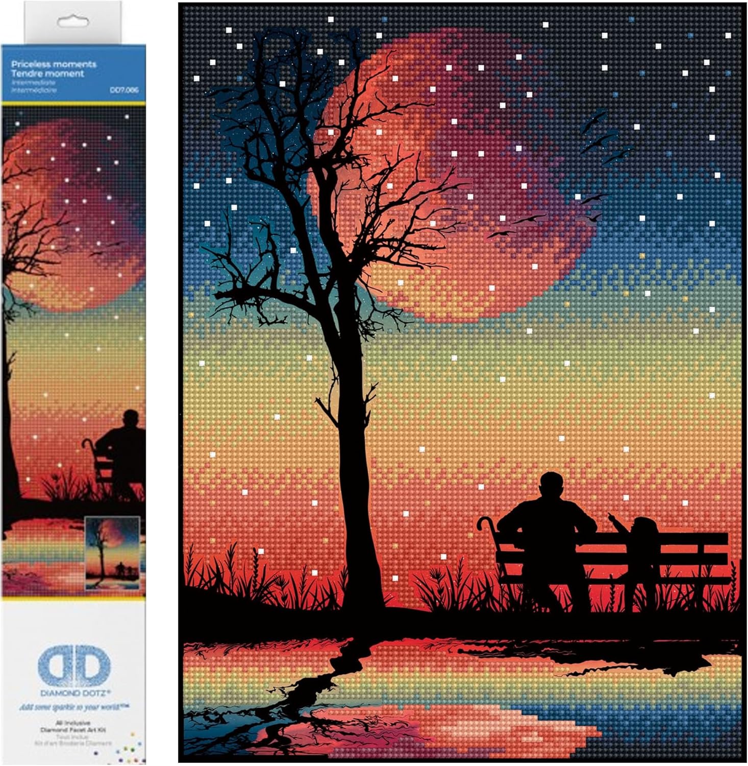 DIAMON DOT Priceles Moment Scener Diamon Paintin Kit fo Adult Diamon Ar Kit Relaxin Creativ Craf Ki wit Dot Gems15.8inchx11.8inch