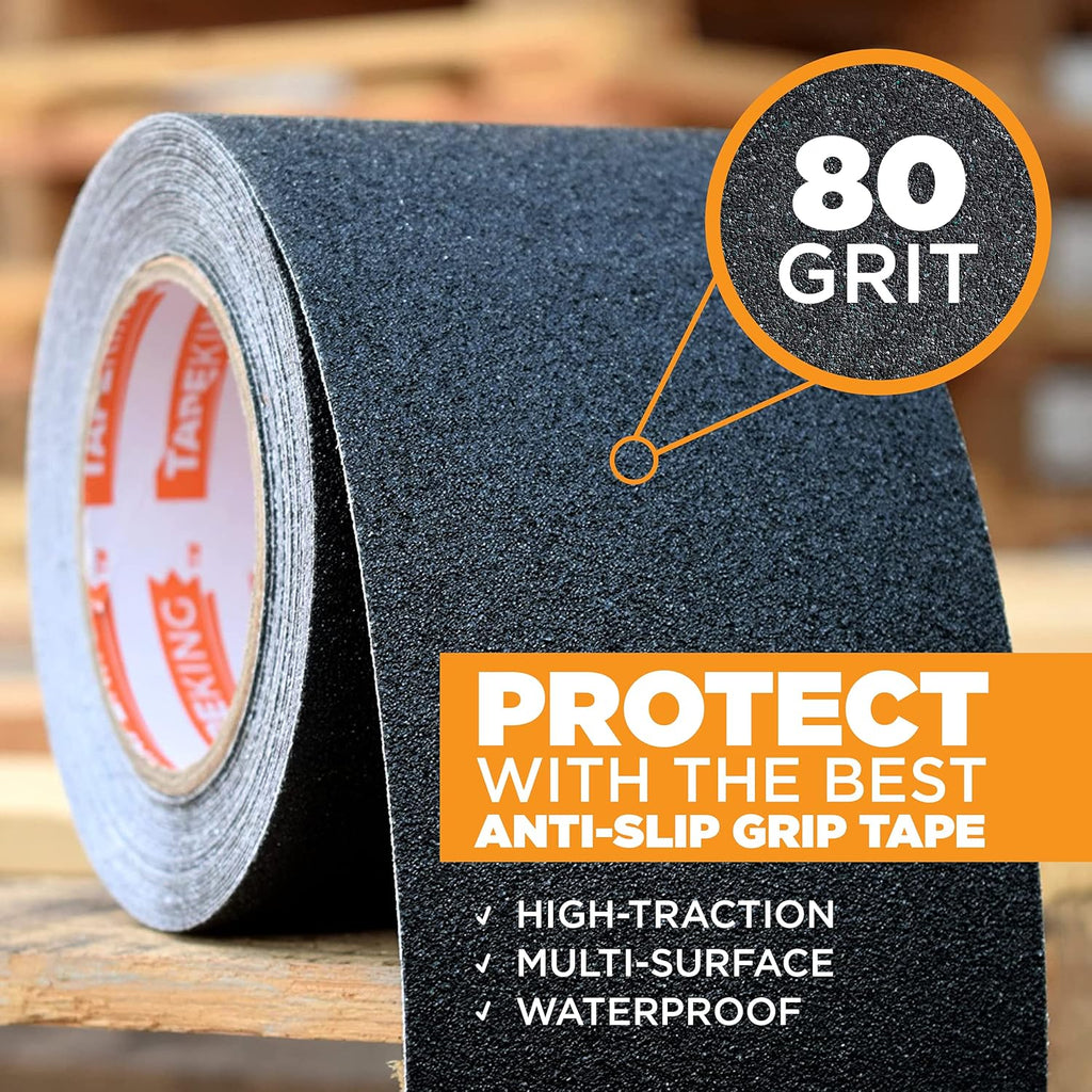 Tap Kin Anti-Sli Tape 4inchx30 Rol Indoor/Outdoo Safet Tractio fo Stairs Steps Ramps Treads