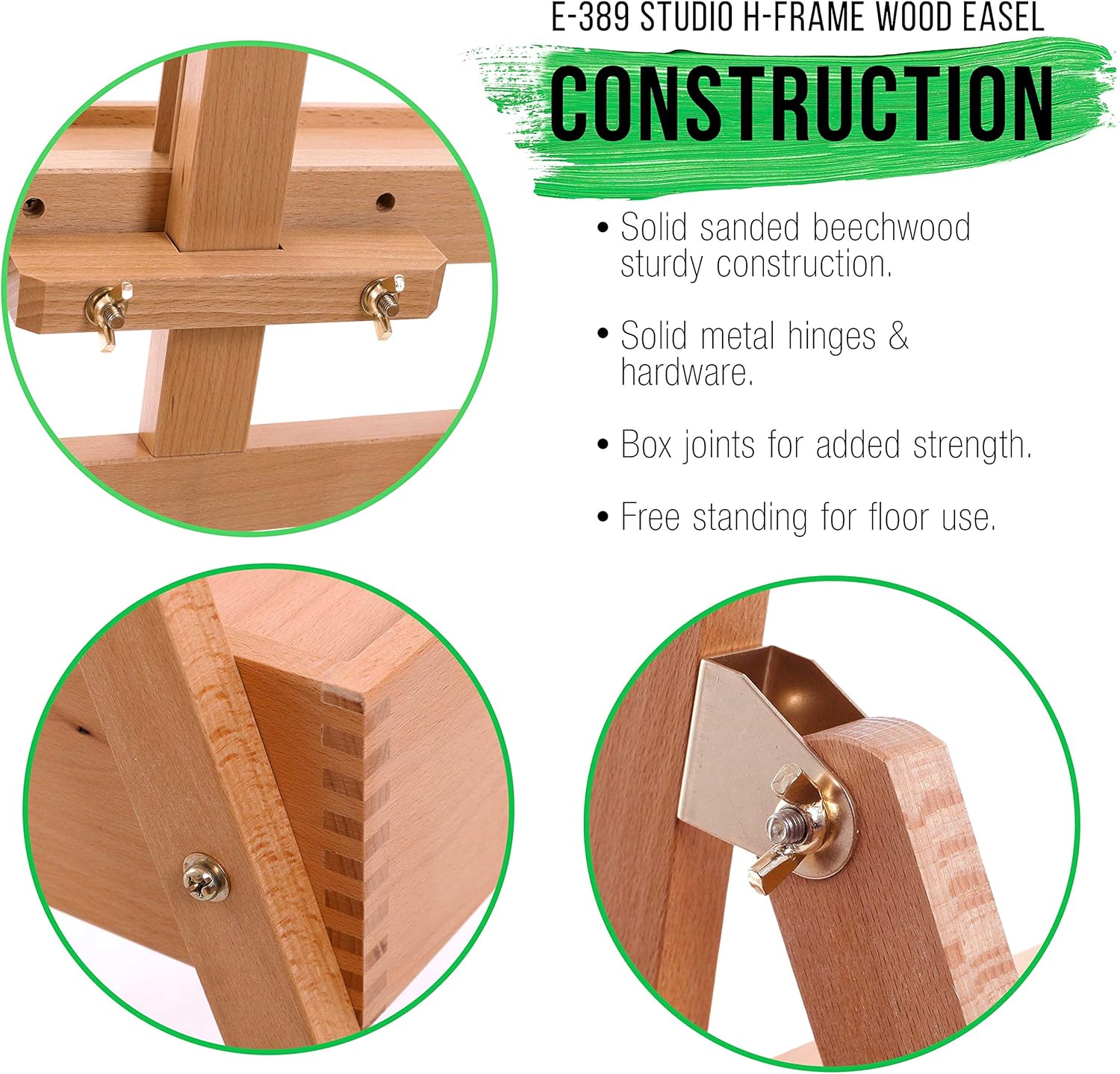 U.S Ar Suppl Larg Woode H-Fram Ease wit Storag Drawe Shel Adjustabl Mas t 75inch Studi Artis Ease fo Painting Drawing Sketching Canva Holder Sturd Beechwood
