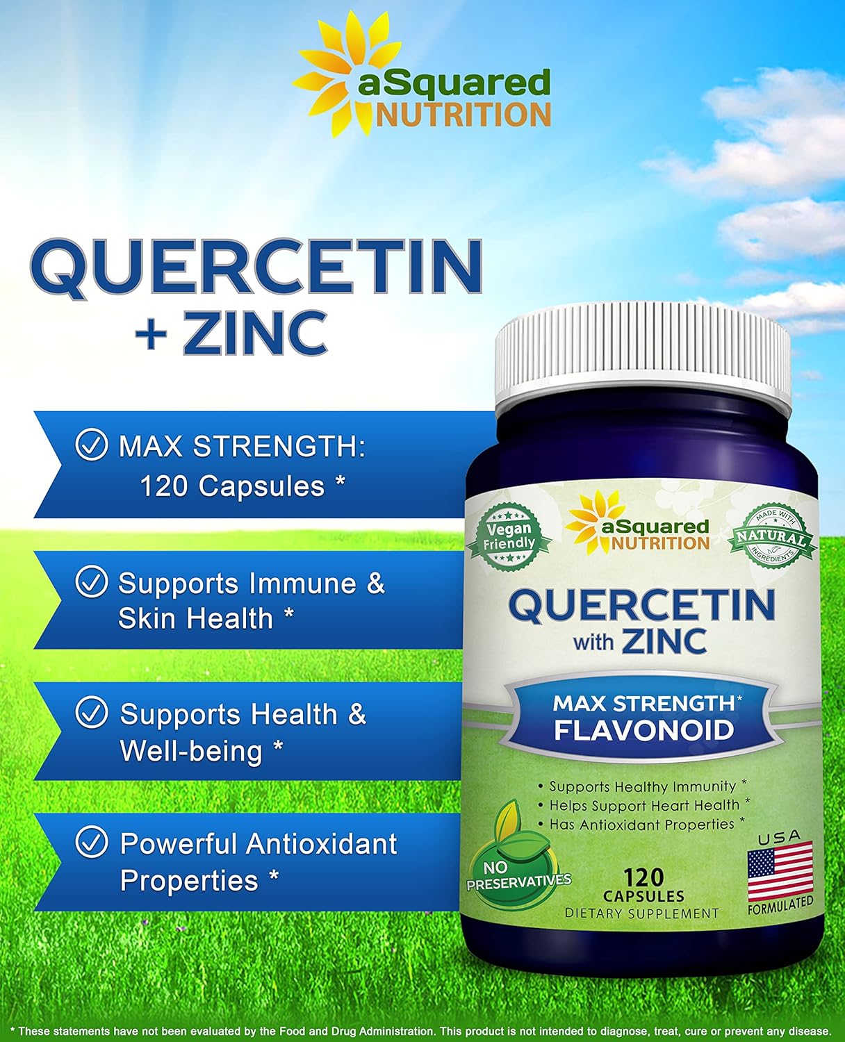 aSquare Nutritio Querceti 1000m wit Zin Supplemen 12 Capsule Querceti Dihydrat wit Blac Elderberr Zin Ma Strengt Powde Comple Pill t Hel Improv Immun Response