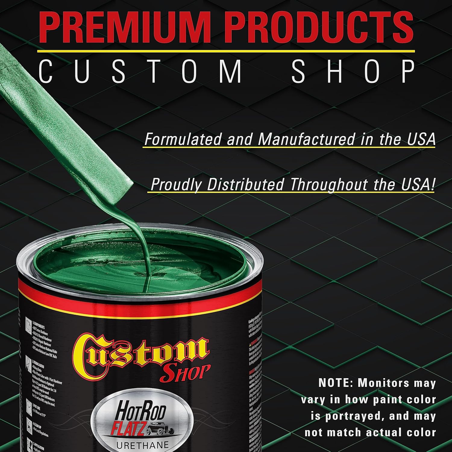 Custo Sho Emeral Gree Metalli Ho Ro Flat Fla Matt Sati Urethan Aut Pain Complet Gallo Pain Ki Professiona Lo Shee Automotive Ca Truc Coating 4: Mi Ratio