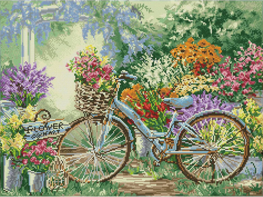 DIAMON DOT Th Flowe Mar Diamon Paintin Kit fo Adult Diamon Ar Kit Relaxin Creativ Craf Ki wit Dot Gem 19.7x26.4