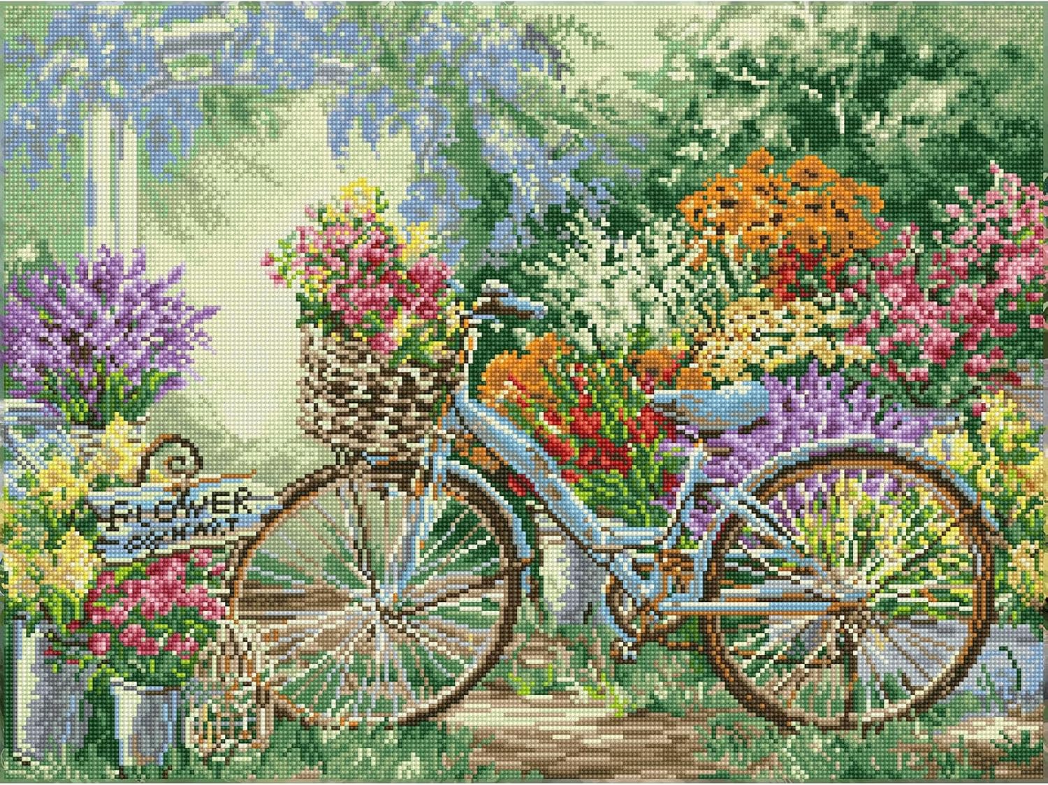 DIAMON DOT Th Flowe Mar Diamon Paintin Kit fo Adult Diamon Ar Kit Relaxin Creativ Craf Ki wit Dot Gem 19.7x26.4
