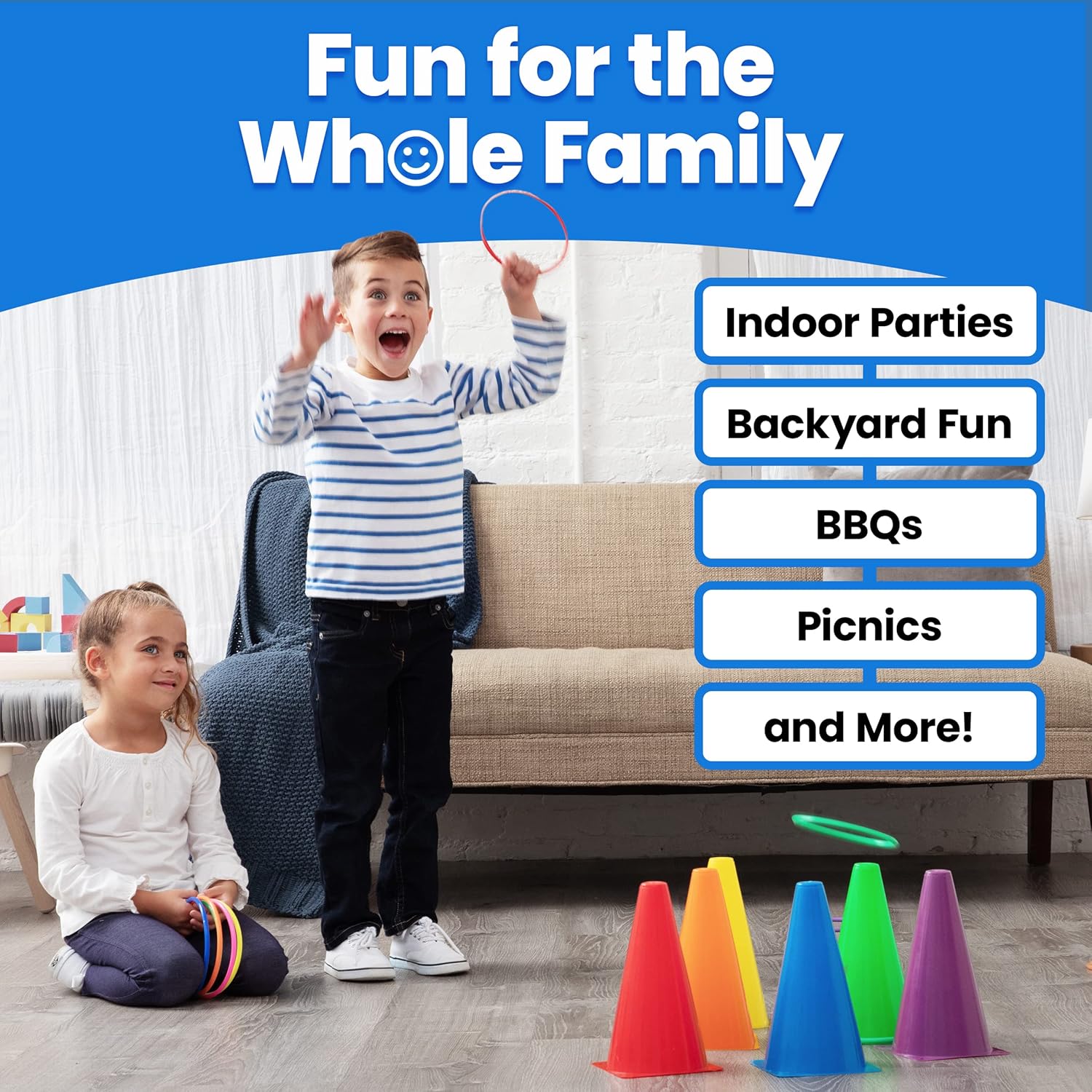 Prexte Multicolore 3-in- Yar Gam Se Rin Tos Game Bea Bags Cone Outdoo Toy fo Toddler Kids Children' Indoo Play Famil Fu Carniva Games Kid Part Cornhol Set Law Games