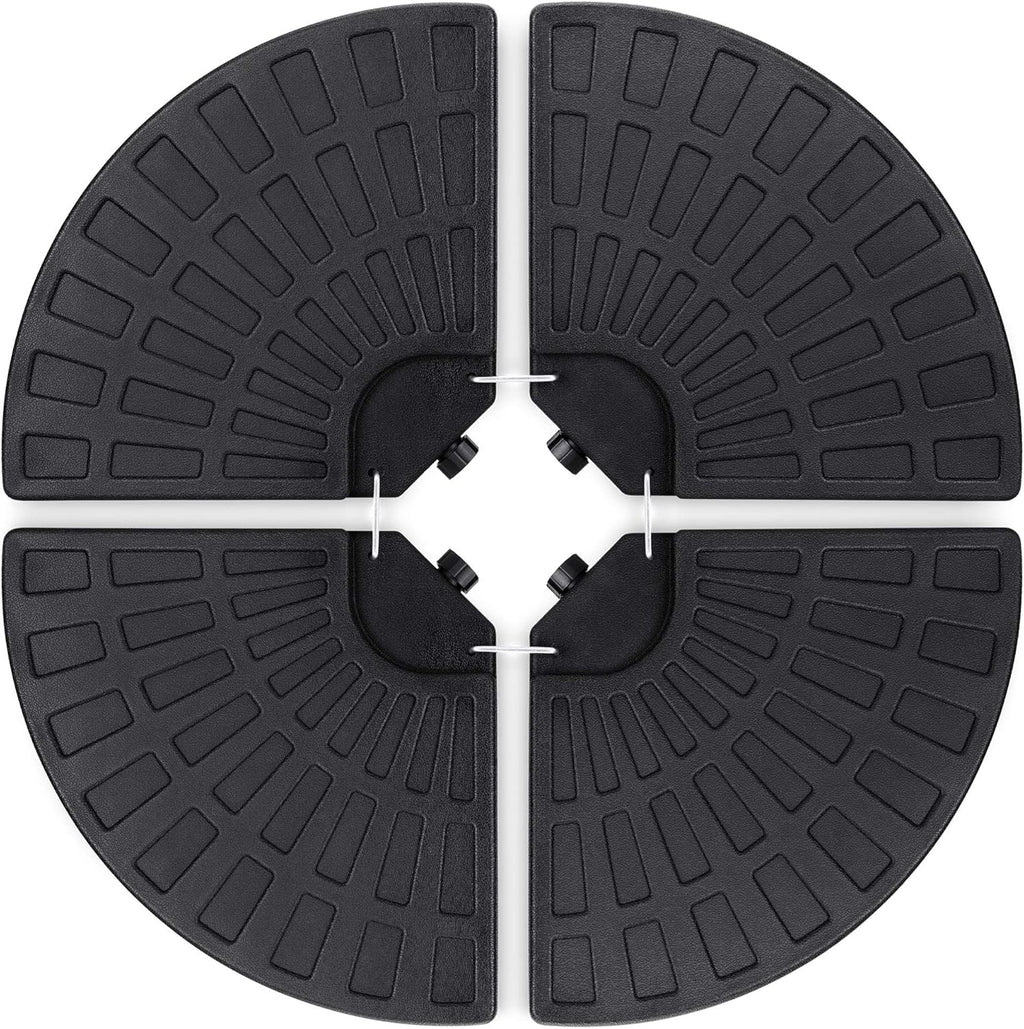 Bes Choic Product 4-Piec 158l Capacit Cantileve Offse Pati Umbrell Circula Bas Stan w/Carr Handles Easy-Fil Spouts Bas Connecto Hooks U Stabilit Black