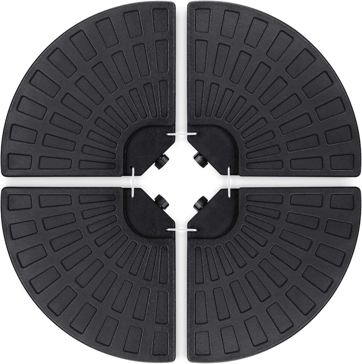Bes Choic Product 4-Piec 158l Capacit Cantileve Offse Pati Umbrell Circula Bas Stan w/Carr Handles Easy-Fil Spouts Bas Connecto Hooks U Stabilit Black