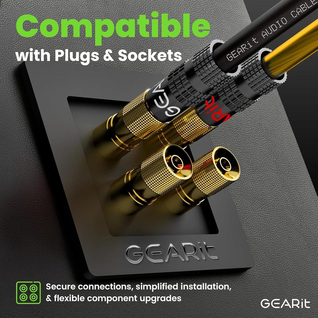 GEARit Pro Series 12AWG Speaker Wire, 12 Gauge Speaker Wire Cable (100 Feet / 30 Meters) Great Use for Home Theater Speakers and Car Speakers, Transparent Black/Yellow