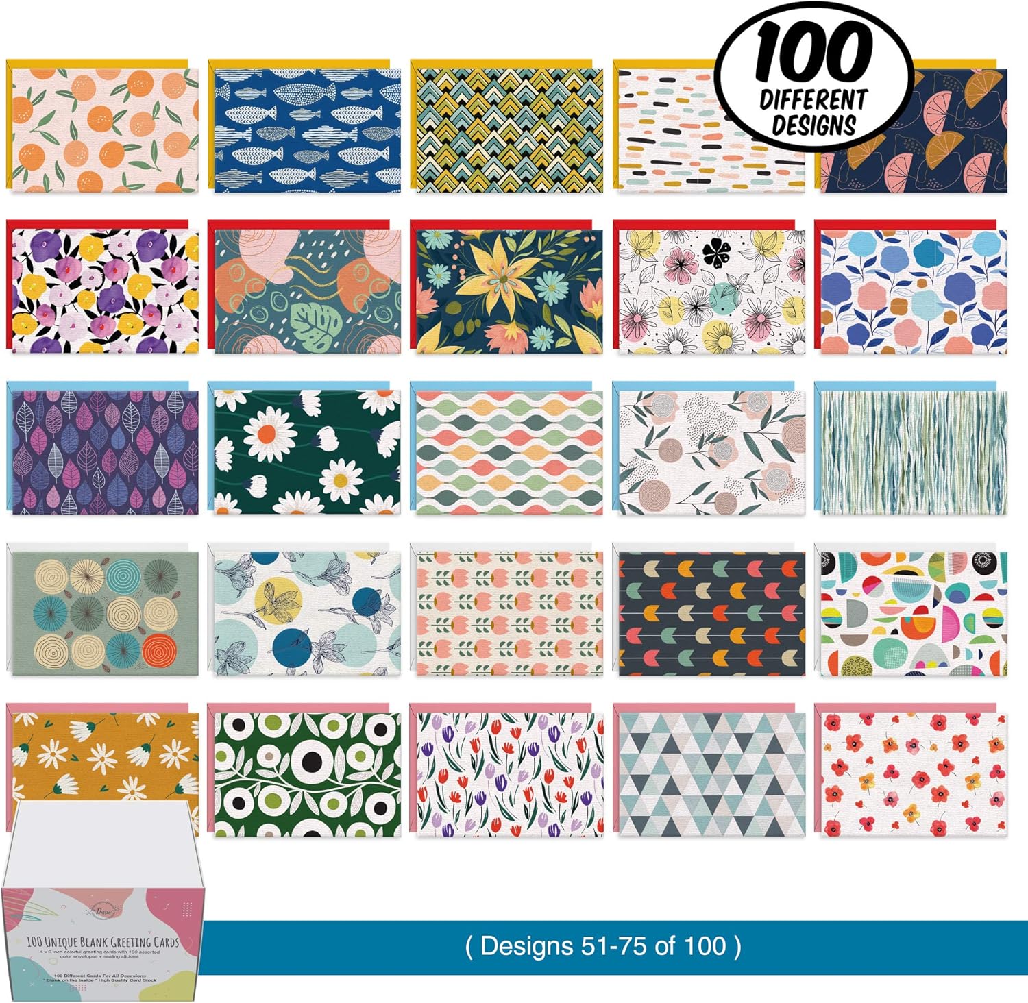 Dessi 10 Uniqu Blan Card Wit Envelope 4x Al Occasio Blan Greetin Card w/Colore Envelope Gol Seals N Repetition Not Card wit Envelope Set