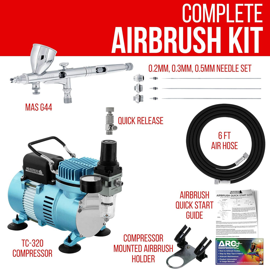 Maste Airbrus Coo Runne I Dua Fa Ai Compresso Syste Ki wit G44 Fin Detai Contro Gravit Fee Dual-Actio Airbrus Pr Se wit 0.2 0.3 0. m Tips How-T Guid Hobby Auto Cake