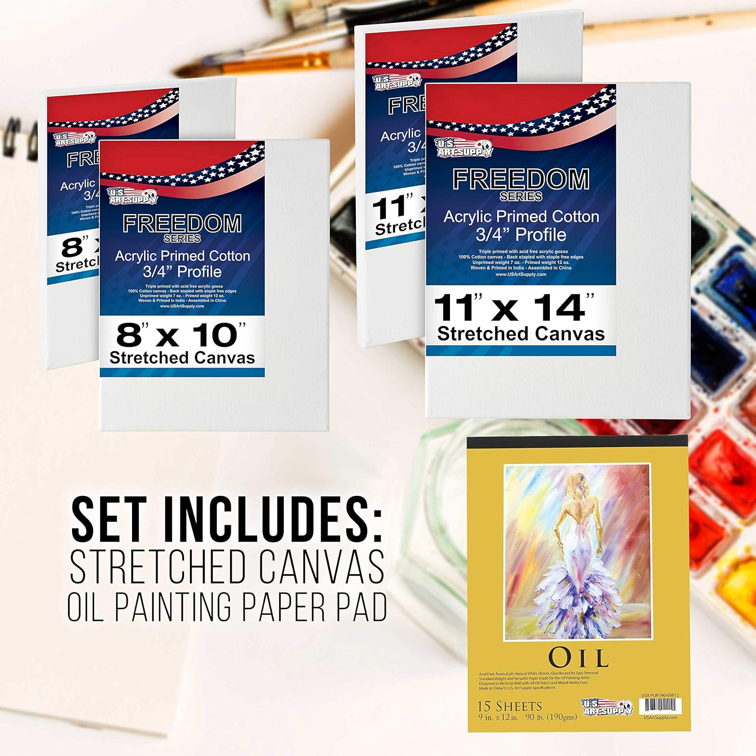 U.S Ar Suppl 70-Piec Artis Oi Paintin Se wit Aluminu Fiel Easel Woo Tabl Easel 2 Oi Pain Colors 3 Brushes Stretche Canvases Canva Panels Paintin Pad Palett More