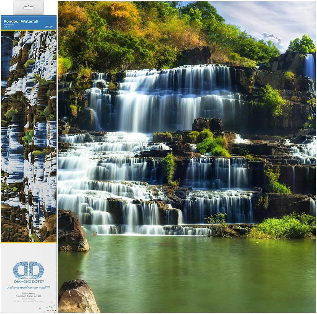 DIAMON DOT Pongou Waterfal Diamon Paintin Kit fo Adult Diamon Ar Kit Relaxin Creativ Craf Ki wit Dot Gem 39x22