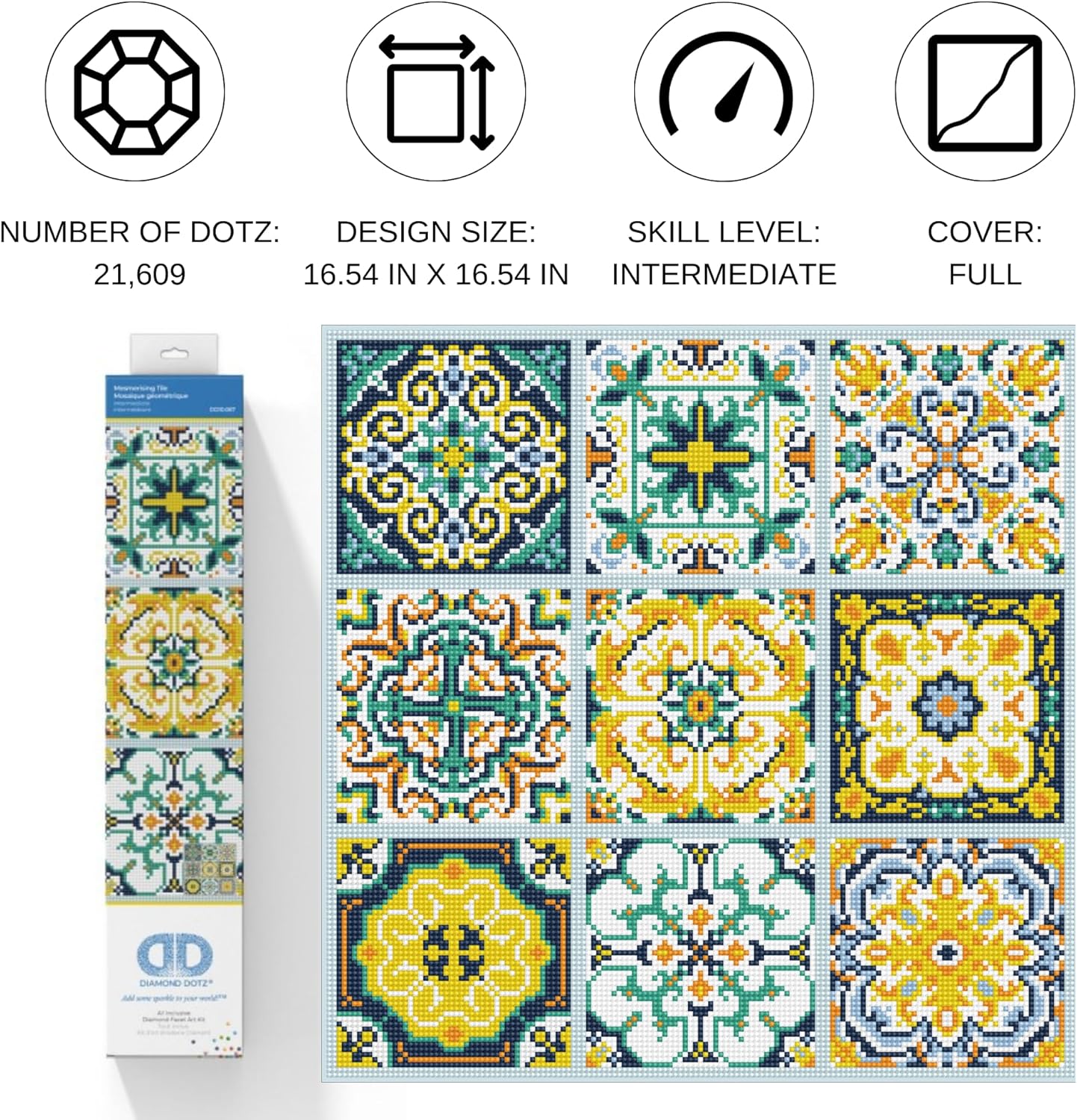 DIAMON DOT Mesmerisin Til Diamon Paintin Kit fo Adult Diamon Ar Kit Relaxin Creativ Craf Ki wit Dot Gem 16.5x16.5