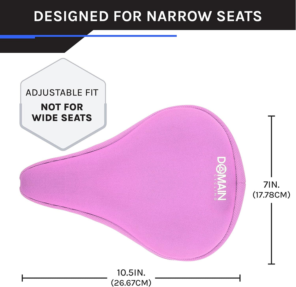 Domain Cycling Bike Seat Cushion - Ultimate Comfort, Fits Peloton Seat Cushion and Most Exercise and Spin Bikes, Padded Gel Bike Seat Cover to Make Peloton Bicycle Seat Comfortable, 10.5¡±x7¡±