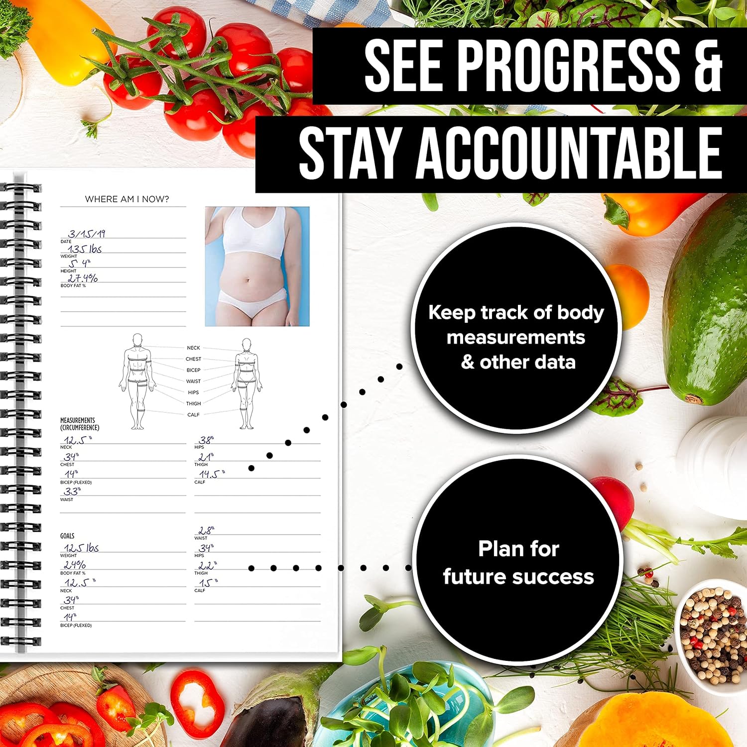 NewMe Fitness Journal for Women Men, Food Workout Journal, Planner Log Book to Track Weight Loss, Muscle Gain, Home Gym Exercise, Bodybuilding Progress, Daily Nutrition Personal Health Tracker
