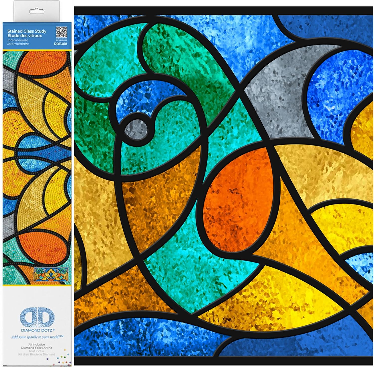 DIAMON DOT Staine Glas Stud Diamon Paintin Kit fo Adult Diamon Ar Kit Relaxin Creativ Craf Ki wit Dot Gem 9.5x22.8