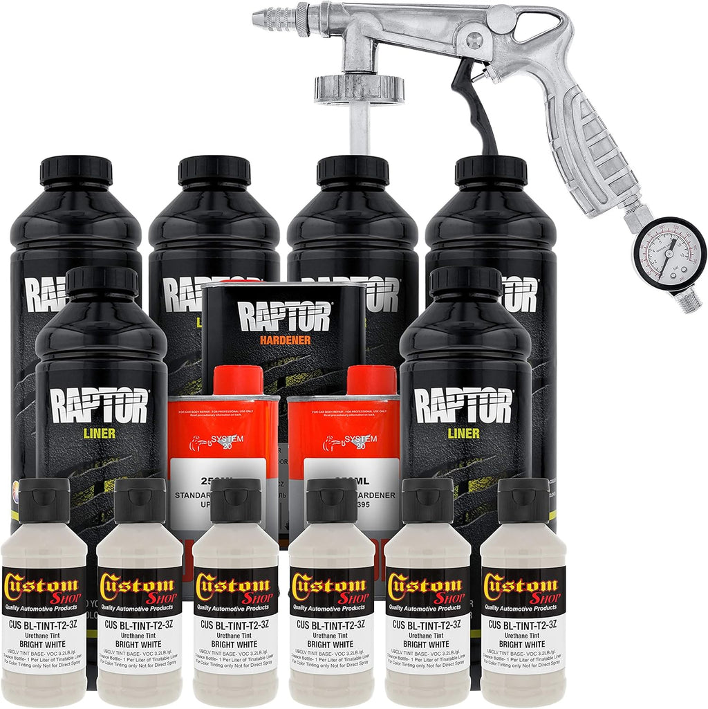 Custo Sho Brigh Whit Urethan Spray-O Truc Be Line Ki an Custo Coa Spra Gu wit Regulator Liters
