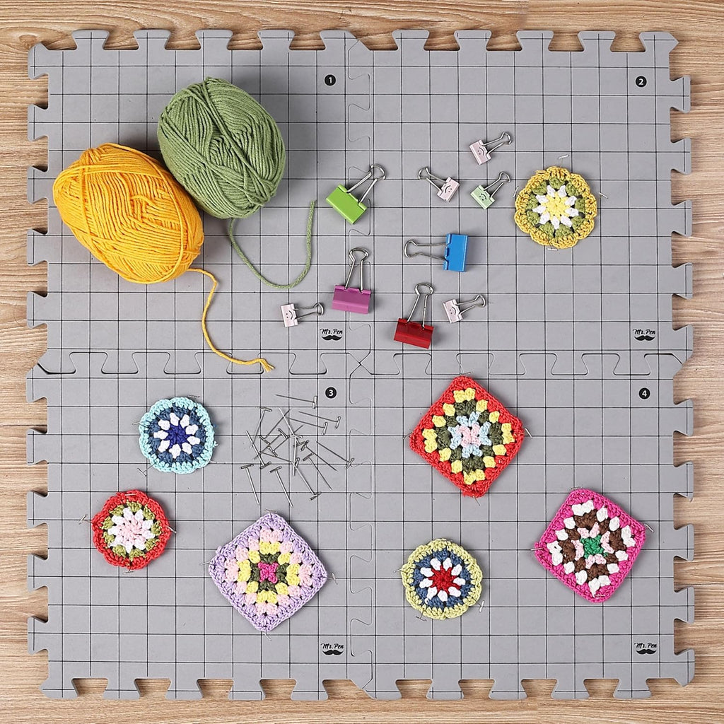 Interlockin Blockin Mats 12¡±x12¡± Pack Blockin Mat fo Knittin Croche Project wit 5 T-Pins Knittin Blockin Mat an Pins Croche Blockin Boar fo Crocheting