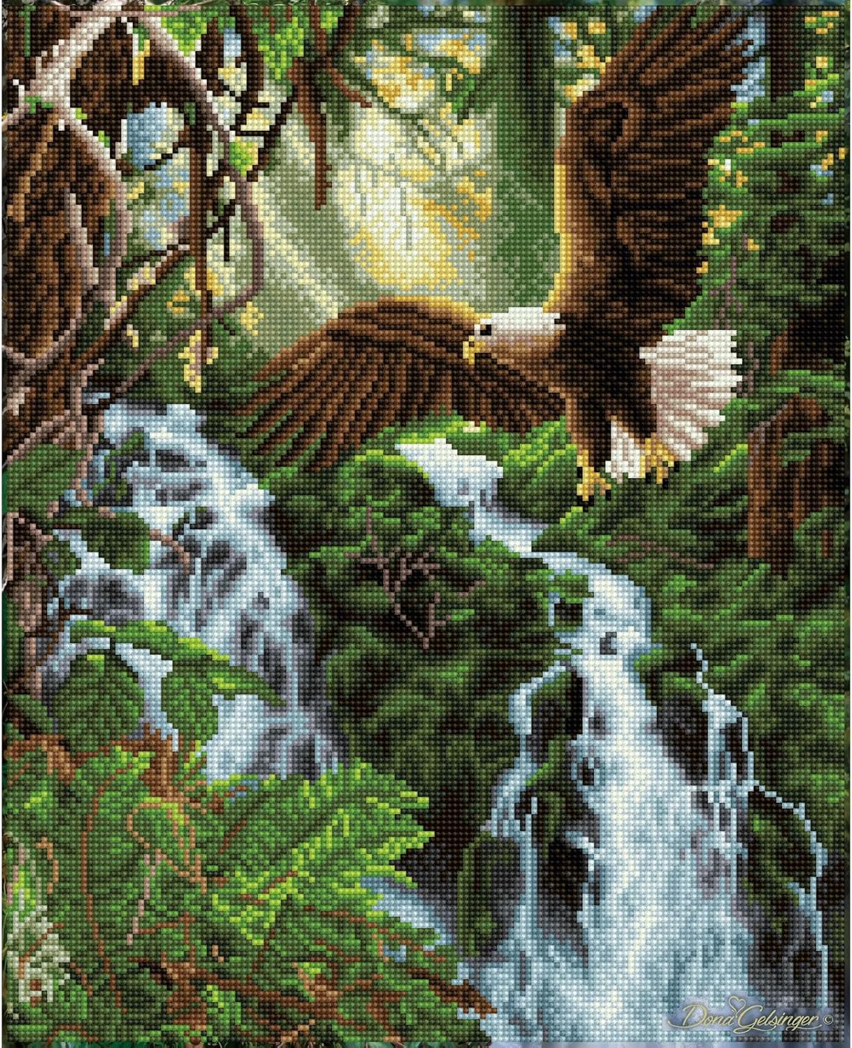 DIAMON DOT Eagle Fligh Diamon Paintin Kit fo Adult Diamon Ar Kit Relaxin Creativ Craf Ki wit Dot Gem 20.1x16.1