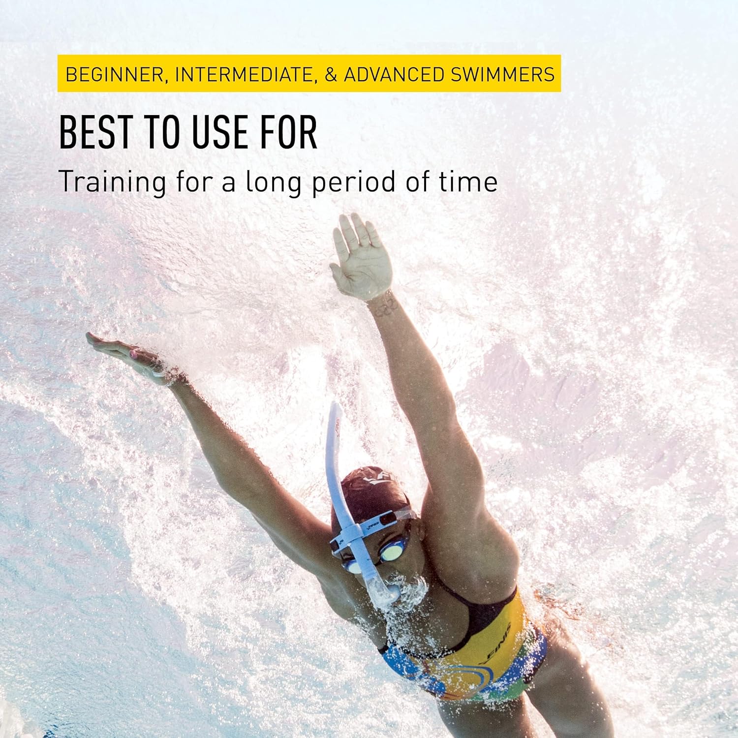 FINIS Glide Center-Mount Swim Snorkel for Adults - Adjustable Fit - Technique & Endurance Training