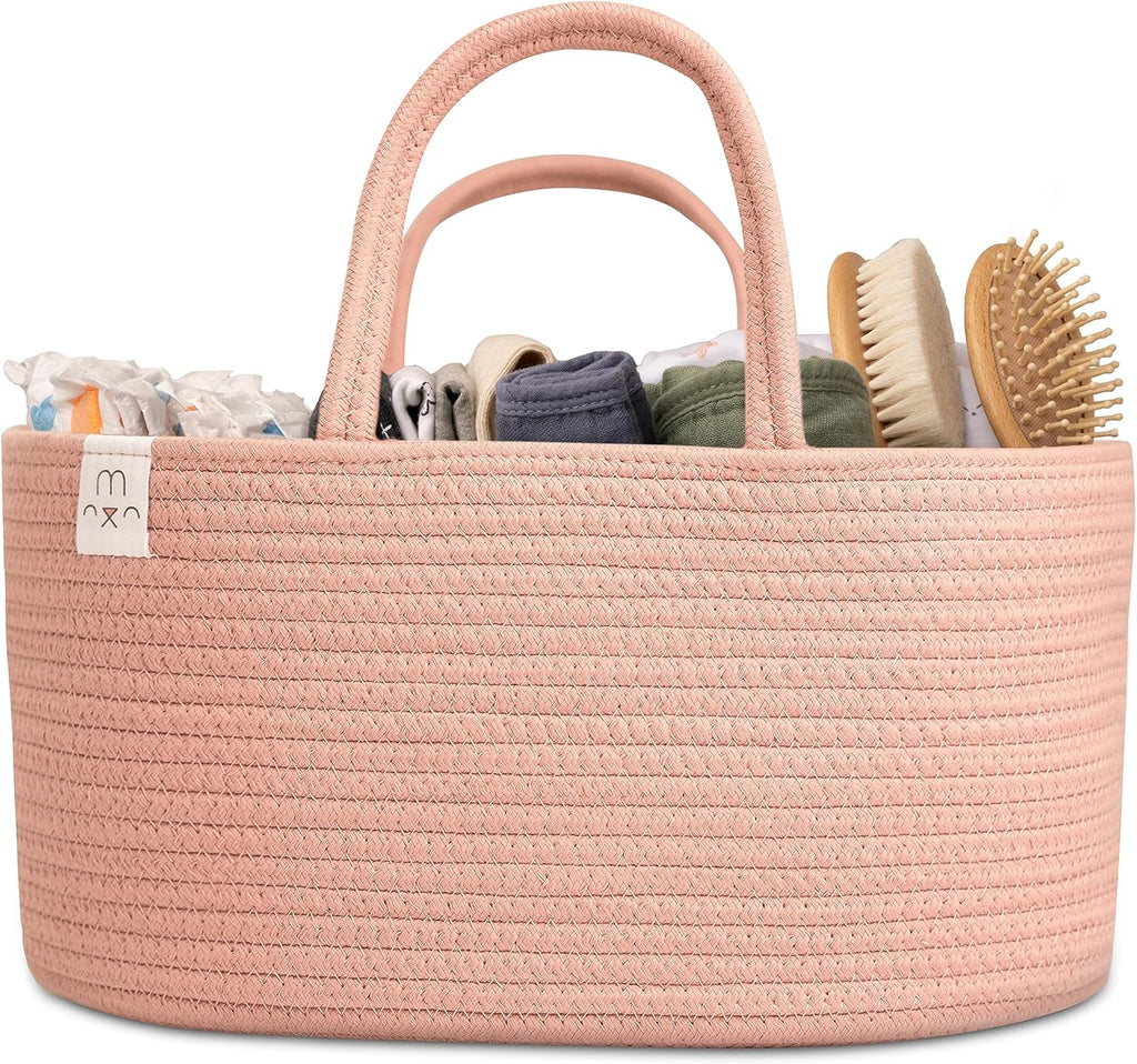 Natemia Baby Diaper Caddy Organizer - Baby Shower Basket for Gifts - Nursery Storage for Diapers, Wipes, Breast Pump - Portable Organizer and Gift Bag - Newborn Essentials
