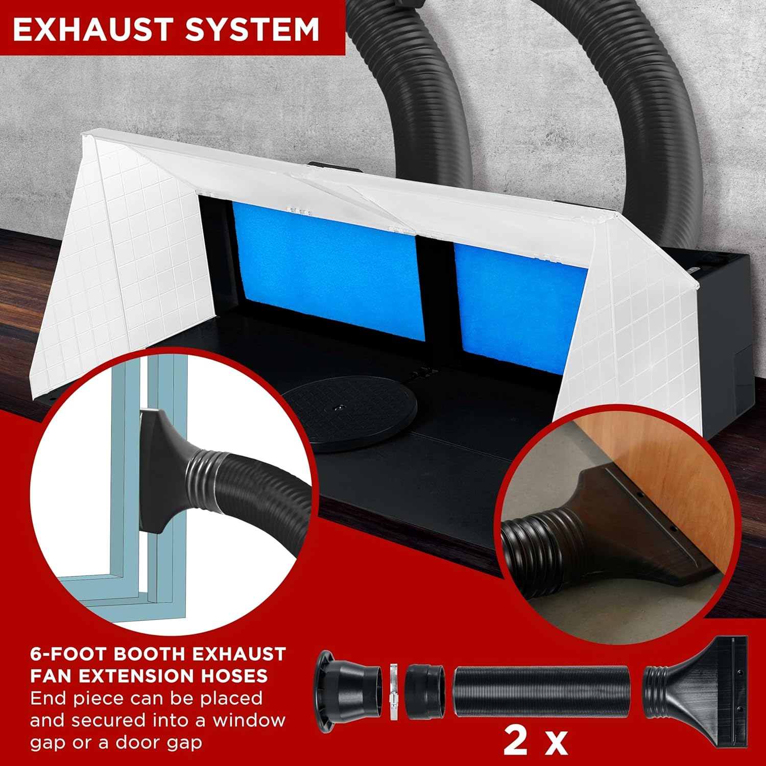 Maste Airbrus ( Pack Portabl Airbrus Spra Boot Statio wit LE Lighting 25 Fan Turntabl 5.6 Extensio Hose 16.5inchx19inchx13.5inch Combin fo Large Workspace Hobb Airbrus Booth