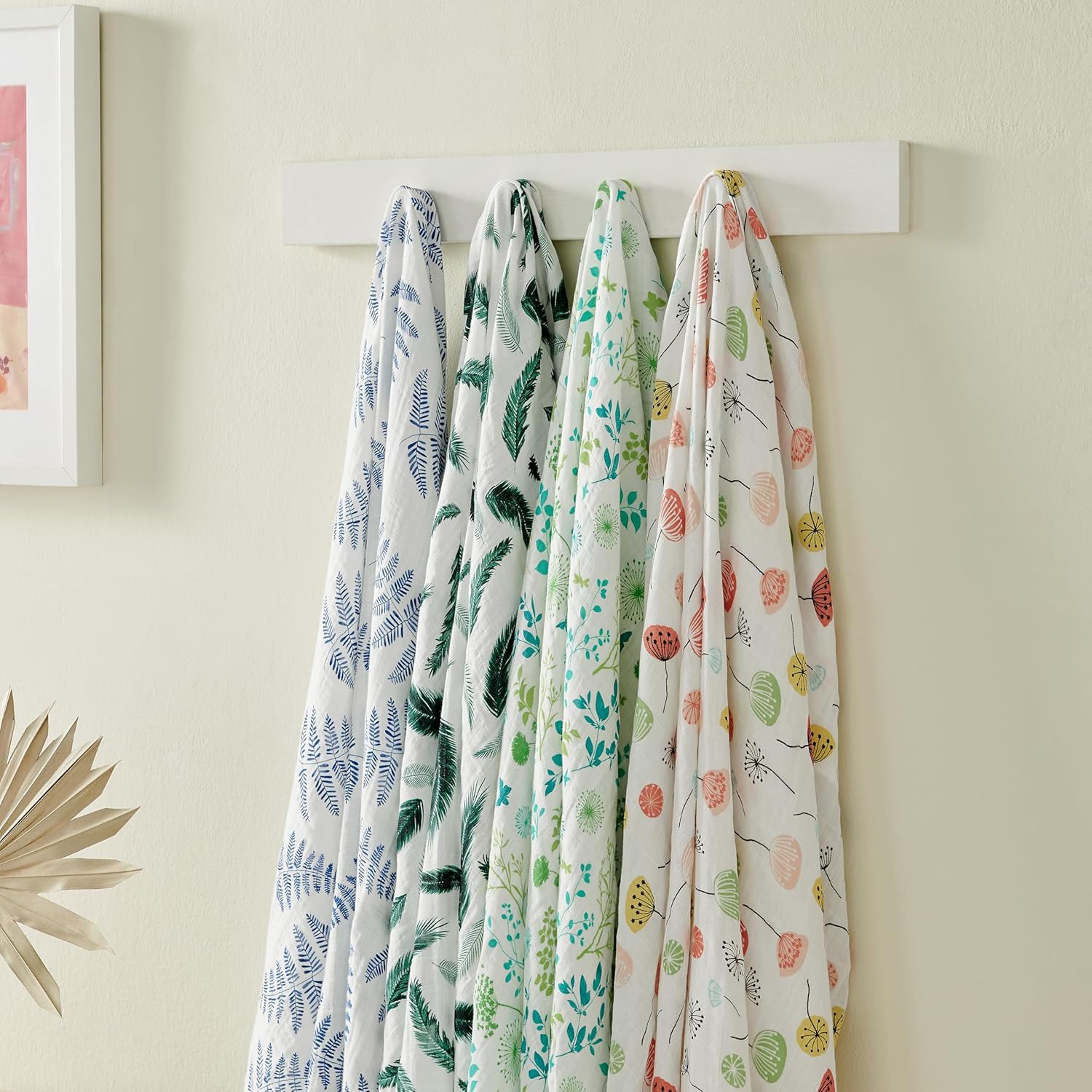 Margau Ma Organi Musli Swaddl Blanket Pac 100 Organic Larg 47x4 Inches Breathabl Bab Blankets Pin Dandelio an Gree Meadow