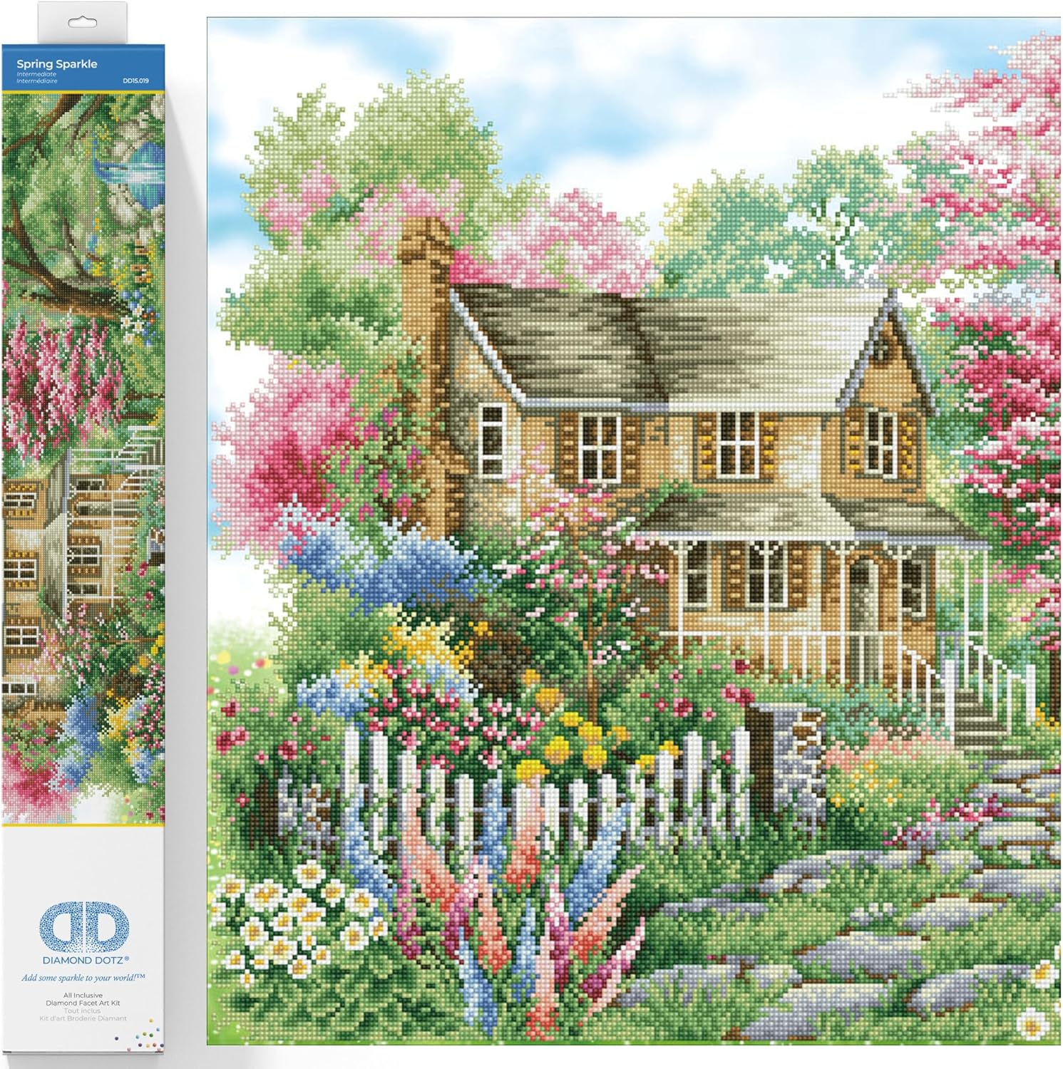 DIAMON DOT Sprin Sparkl Diamon Paintin Kit fo Adult Diamon Ar Kit Relaxin Creativ Craf Ki wit Dot Gem 35.4x24