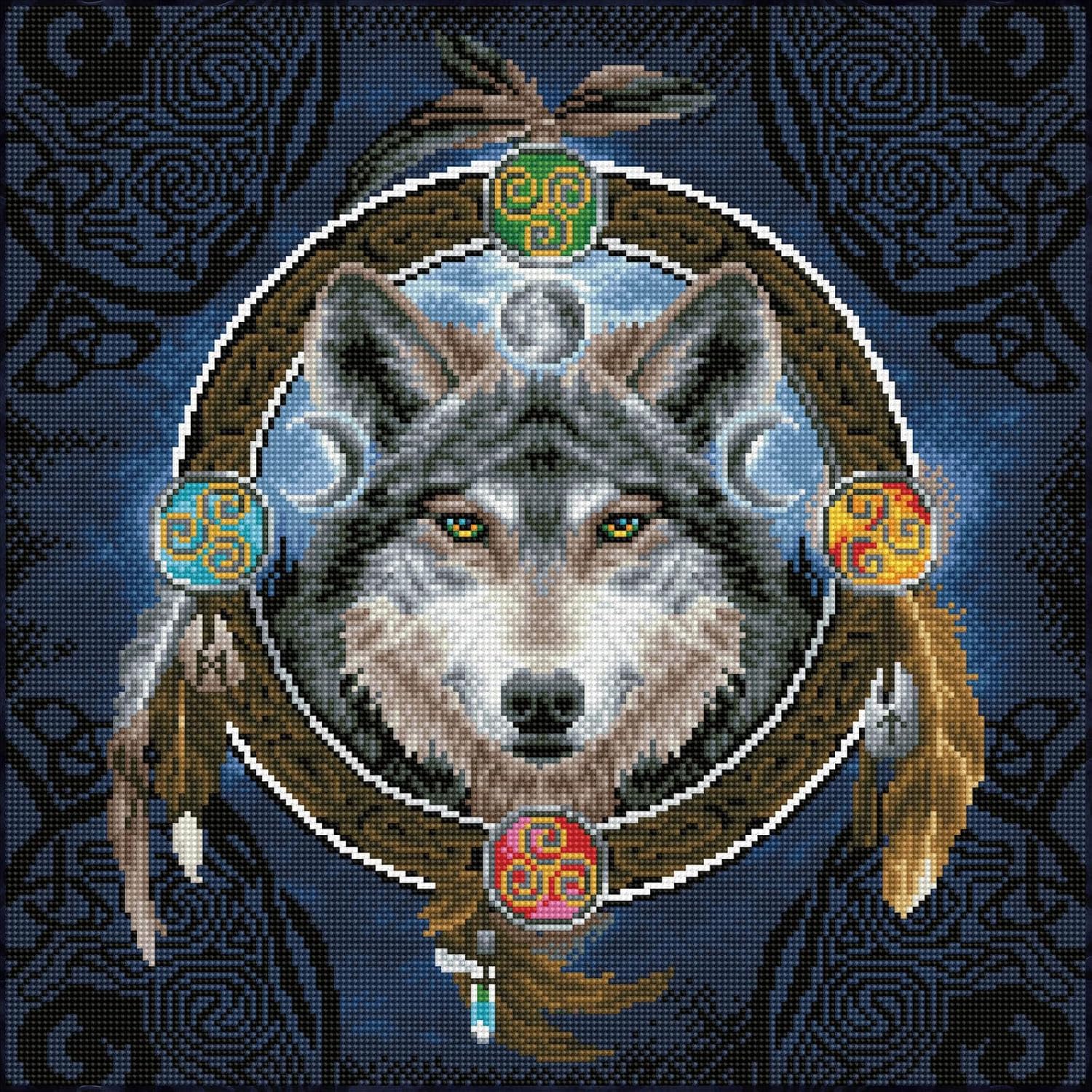 DIAMON DOT Celti Wol Guid Diamon Paintin Kit fo Adult Diamon Ar Kit Relaxin Creativ Craf Ki wit Dot Gem 20.3x20.3