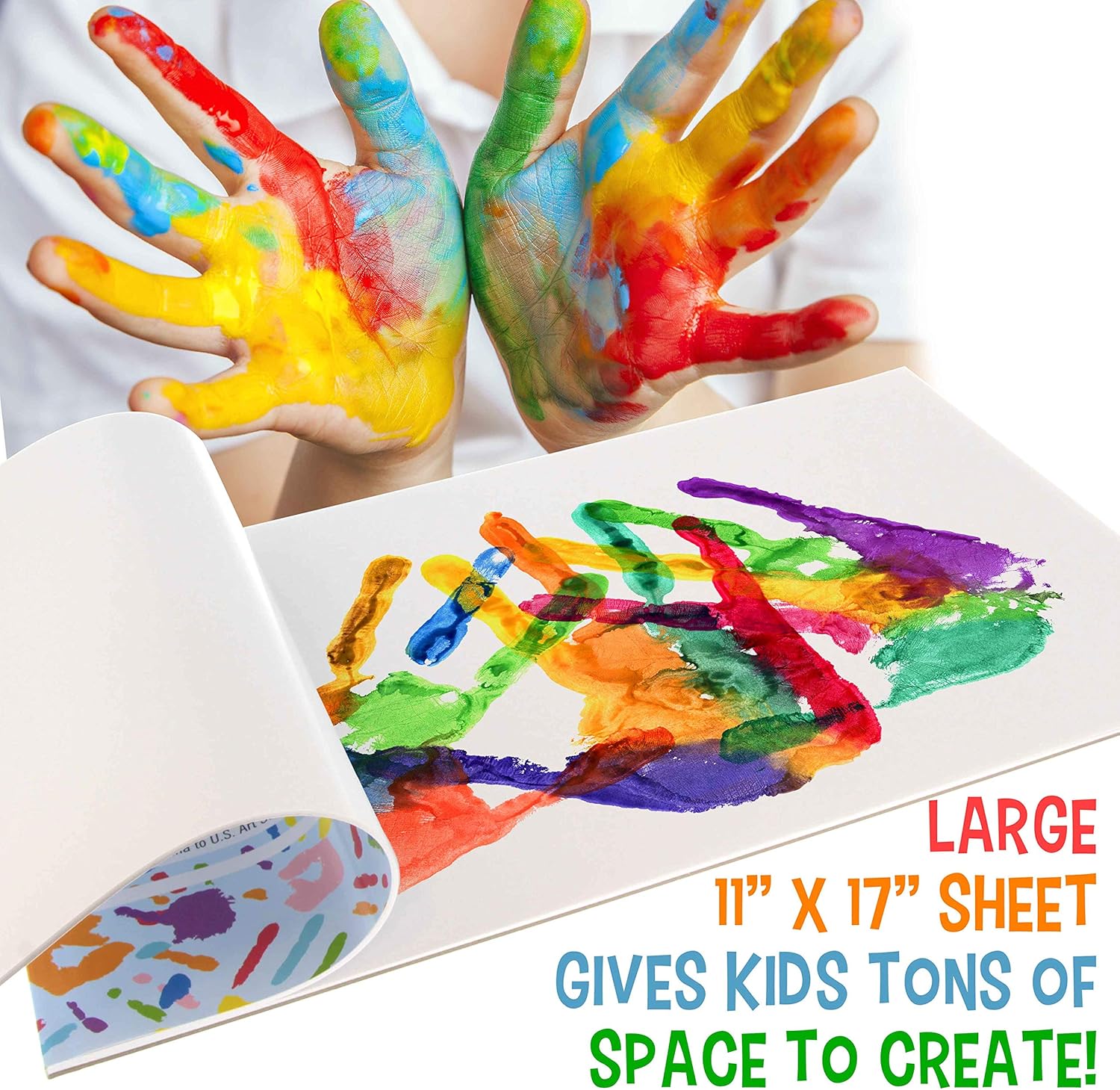 U.S Ar Suppl 11 17inc Larg Finge Paintin Pa ( Pack 2 Sheet Each 60l (100gsm Acid-Fre Coate Sheets Finge Pain Pape fo Painting Drawing Crafts Artwor Kids Toddlers