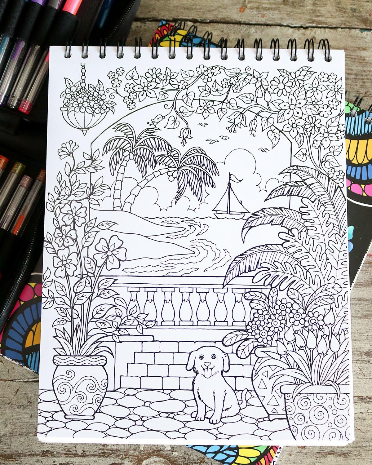 Blissfu Scene Adul Colorin Boo Feature 5 Origina Han Draw Design Printe o Artis Qualit Paper Hardbac Covers Spira Binding Perforate Pages Bonu Blotter