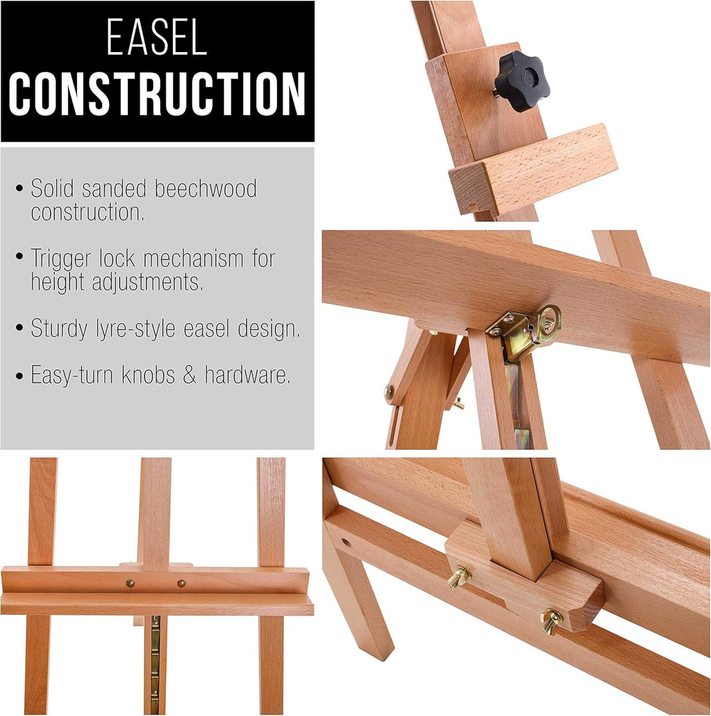 U.S Ar Suppl 64inc t 89inc L Joll Classi A-Fram Woo Easel Lyr Styl Studi Ease Woode Artist Floo Stand Sturdy Adjustabl Heigh t 48inc Canva Painting Drawing Sig Display