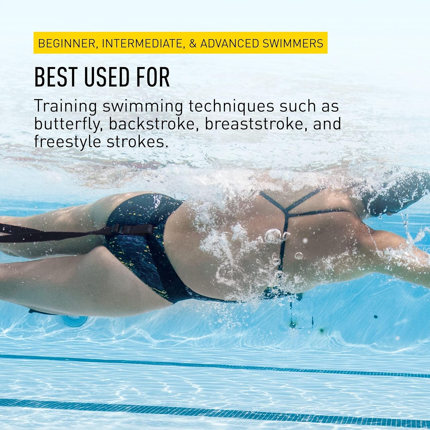 FINIS Swim Parachute for Resistance Training - Builds Strength & Endurance - Adjustable Belt