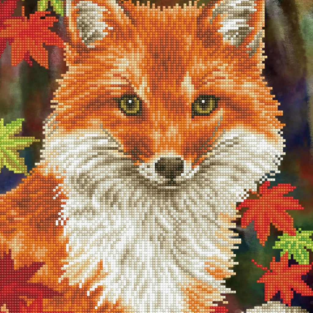 DIAMON DOT Fox Anima Diamon Paintin Kit fo Adult Diamon Ar Kit Relaxin Creativ Craf Ki wit Dot Gem 13inchx17inch