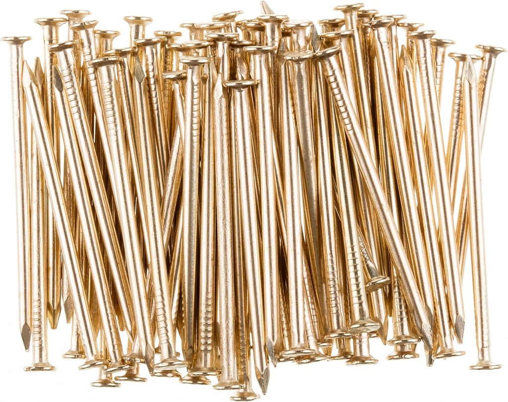 Nail Assortment Kit, 600 Pcs, 4 Sizes, Gold, Small Nails, Nails for Hanging Pictures, Finishing Nails, Wall Nails for Hanging, Pin Nails, Hardware Nails, Assorted Nails, Galvanized Nails
