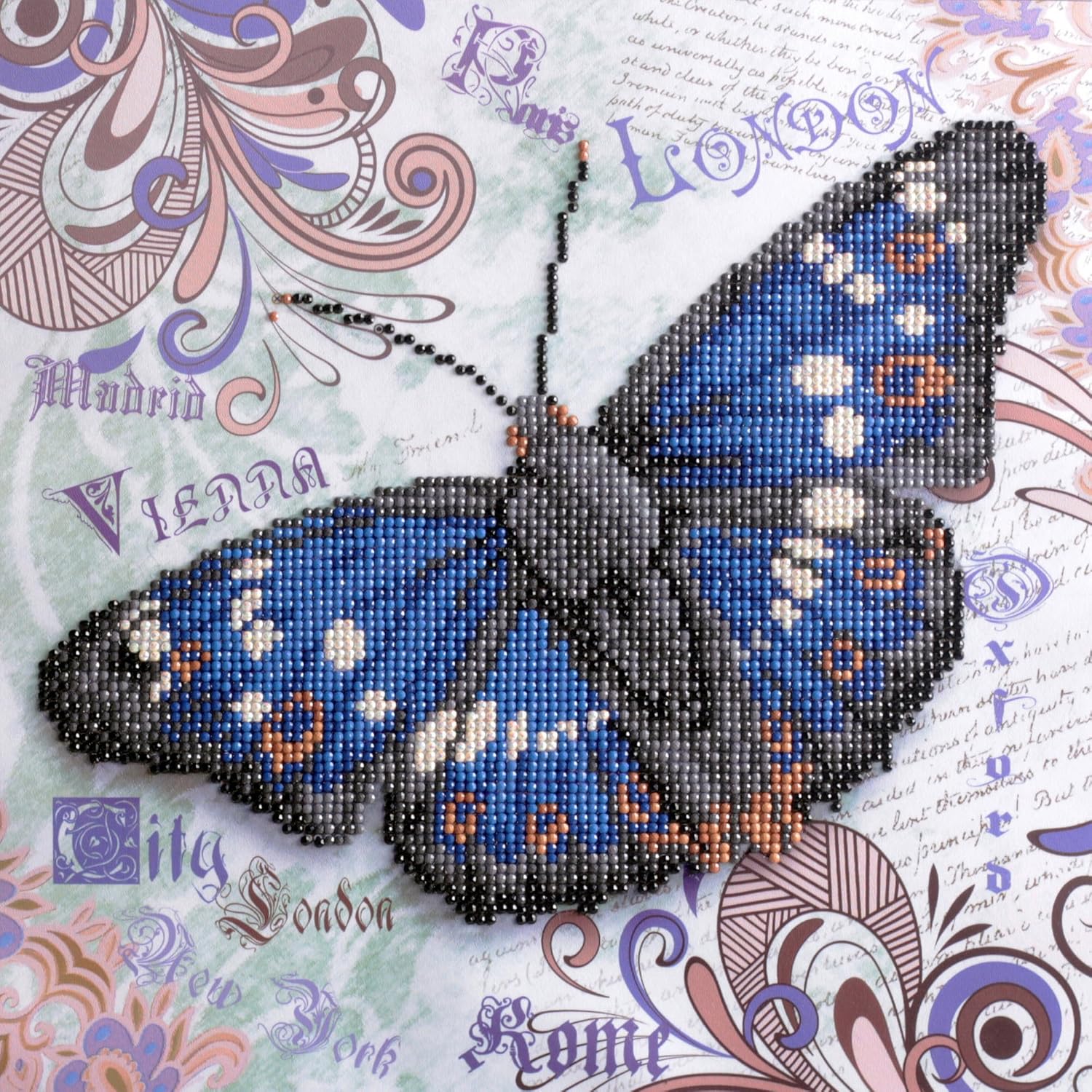 DIAMON DOT a Hom Elegan Flutter Partia Drill Roun Dotz Diamon Paintin Kits Diamon Ar Kit fo Adults Ge Art Diamon Art 15inchx15inch