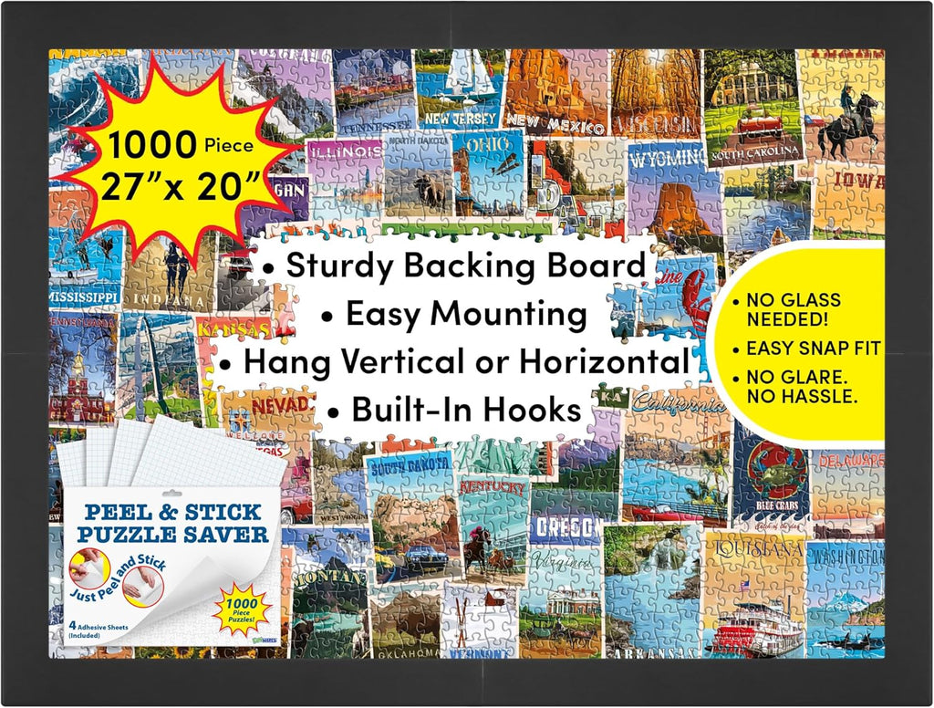 Funware 20x2 Puzzl Fram N Glas o Plasti Cove Eas Clic Assembly Lightweigh Glare-Fre Displa fo 100 Piec Puzzle Han Vertica o Horizontal Include Puzzl Glu Sheets!