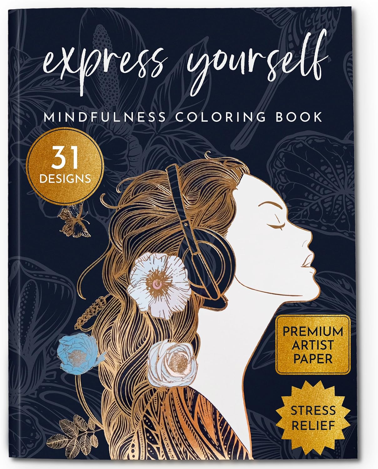 RYVE Adult Coloring Book for Women ¨C Mindfulness & Personal Growth Prompts for Relaxation ¨C Anxiety, Stress Relief & Relaxation Gifts for Women, Coloring Books for Adults Relaxation