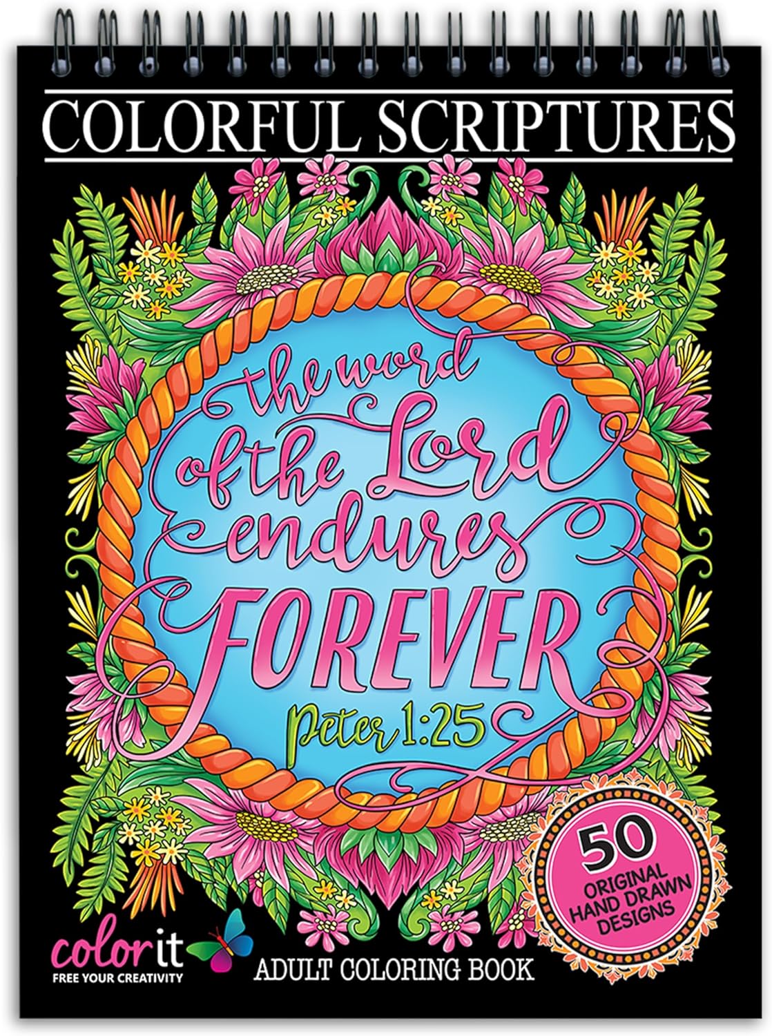 ColorI Colorfu Scripture Christia Adul Colorin Book 5 Origina Han Draw Biblica Design Printe o Artis Qualit Paper Hardbac Covers Spira Binding Perforate Pages In Blotter