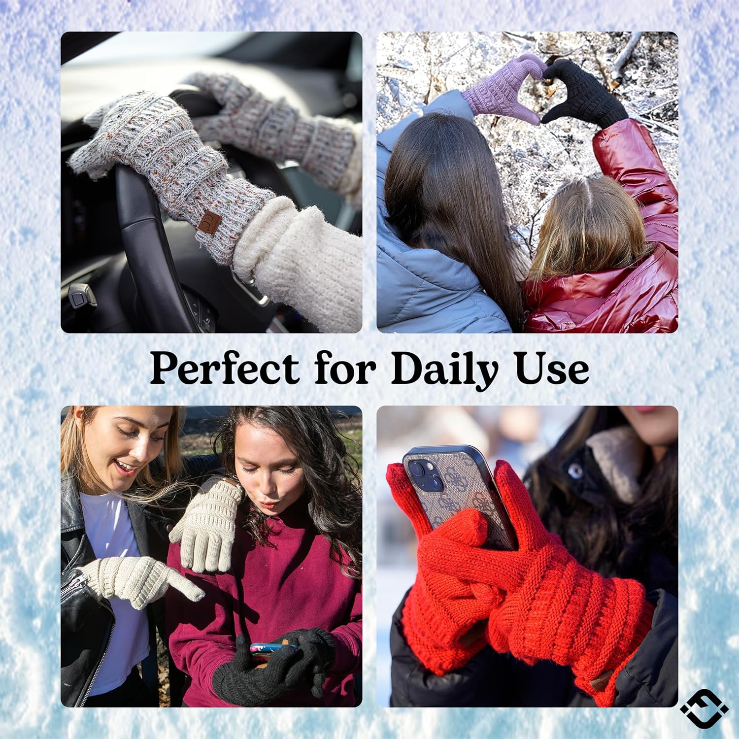 Funky Junque Womens Winter Gloves ¨C Cute Knit Fleece Lined Touchscreen Texting Gloves for Women, Teen Girls Accessories