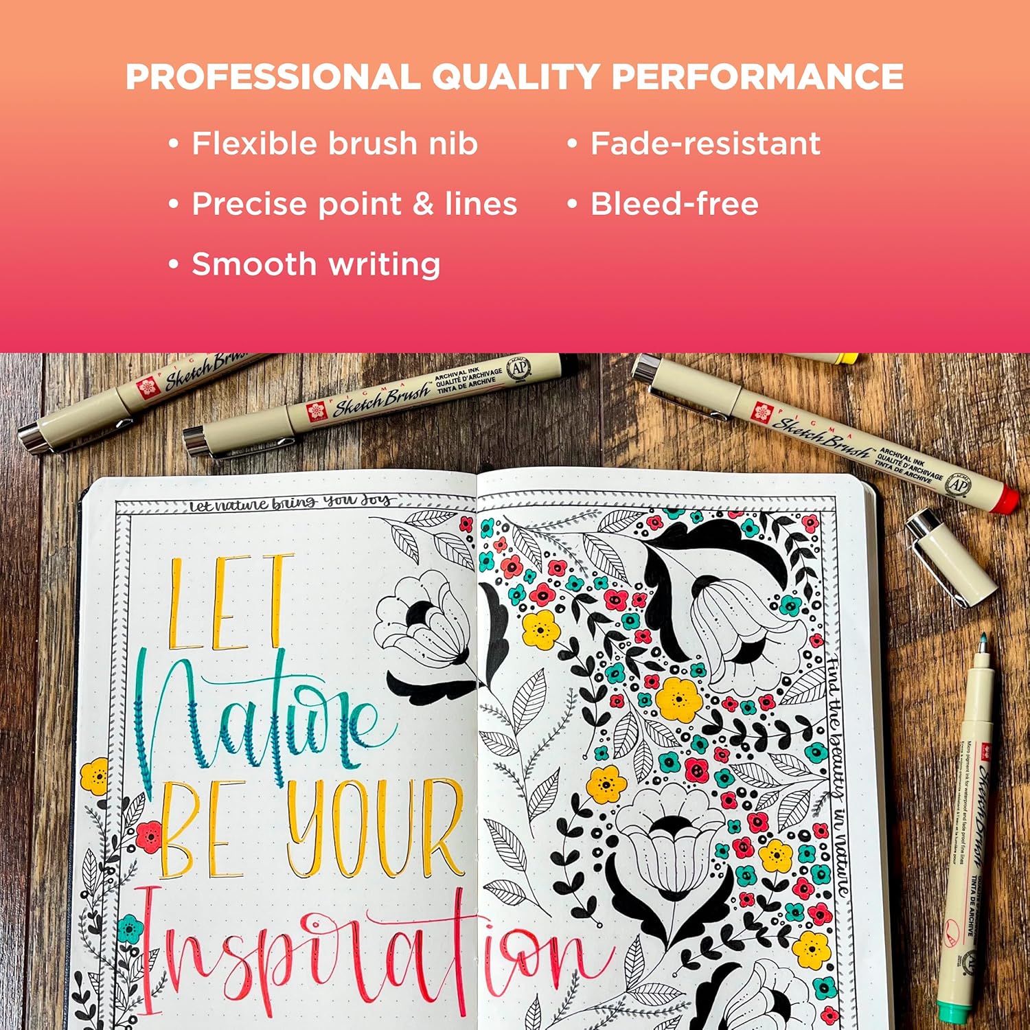 SAKUR Pigm Sketc Brus Archiva In Sketchin Pen Ar Pen fo Calligraphy Han Letterin Writin Assorte Archiva Color  Pack