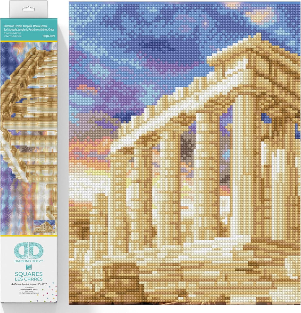 DIAMON DOT Partheno Temple Acropolis Athens Greec Diamon Paintin Kit fo Adult Diamon Ar Kit Relaxin Creativ Craf Ki wit Dot Gem 20.5x12.2