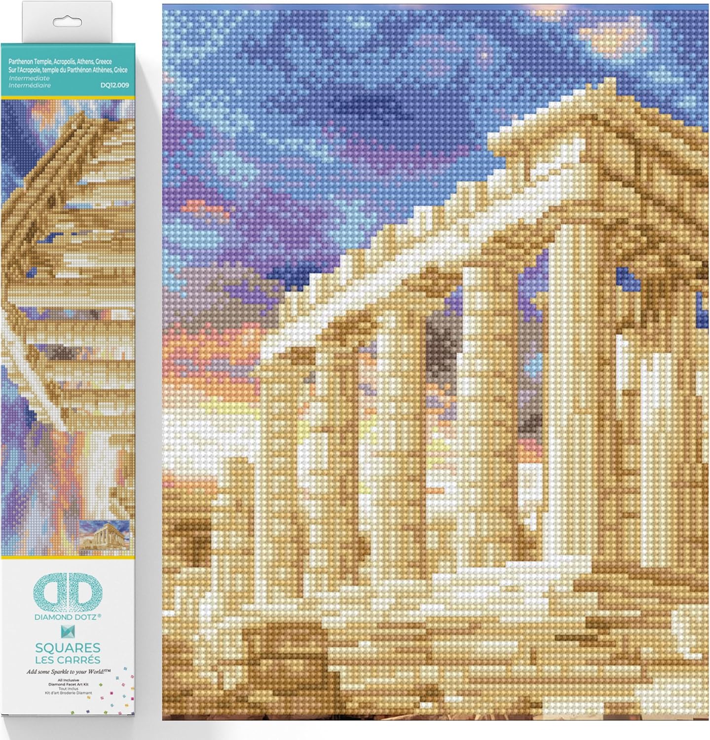DIAMON DOT Partheno Temple Acropolis Athens Greec Diamon Paintin Kit fo Adult Diamon Ar Kit Relaxin Creativ Craf Ki wit Dot Gem 20.5x12.2