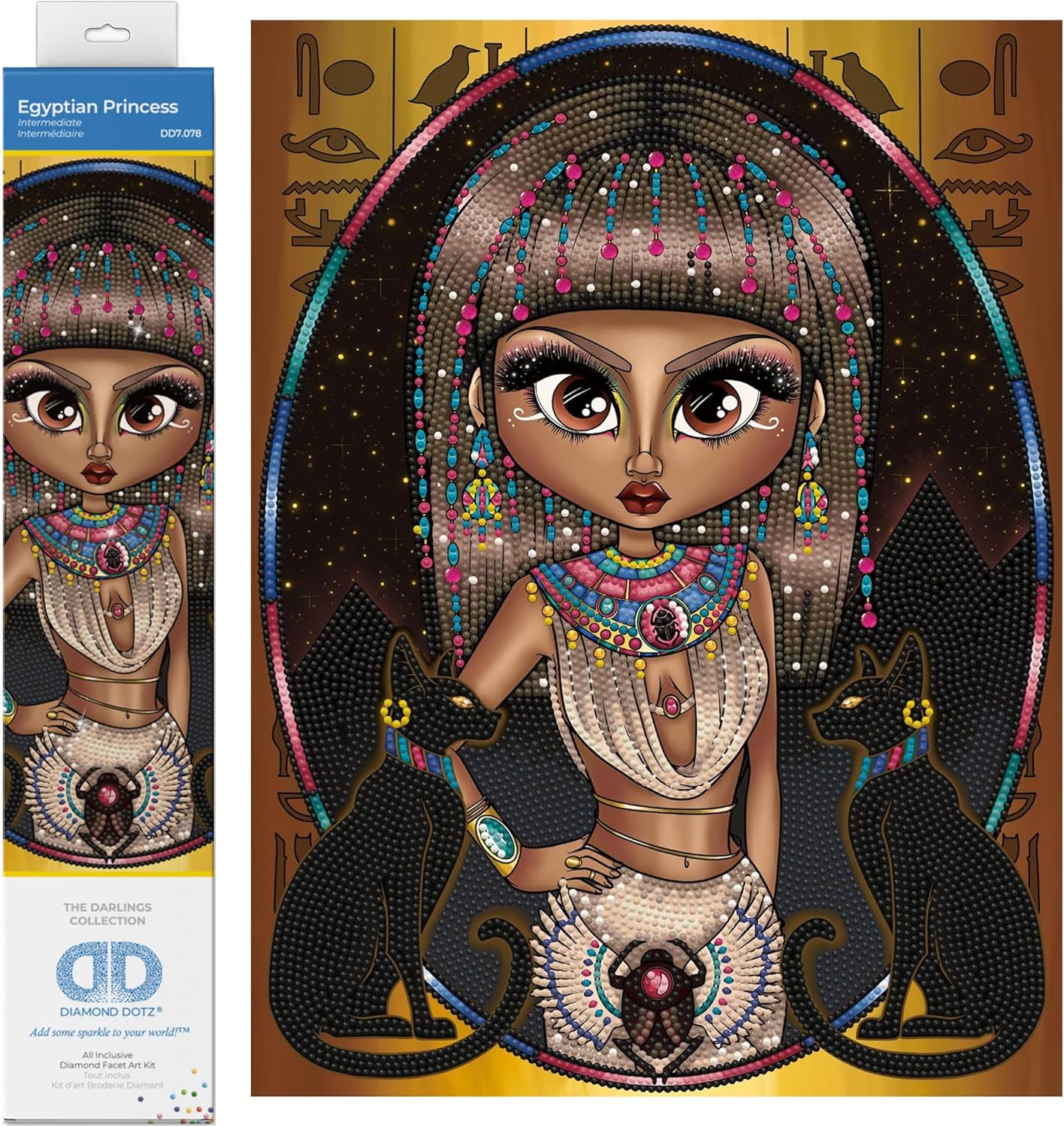 DIAMON DOT Egyptia Princes Wome Diamon Paintin Kit fo Adult Diamon Ar Kit Relaxin Creativ Craf Ki wit Dot Gem 15.8inchx11.8inch