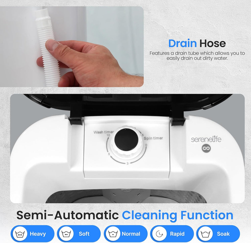 PUCWM20 Portabl Machin Full-Automati Compac Washe wit Washin Program Idea fo RV Dorm Apartmen (White)