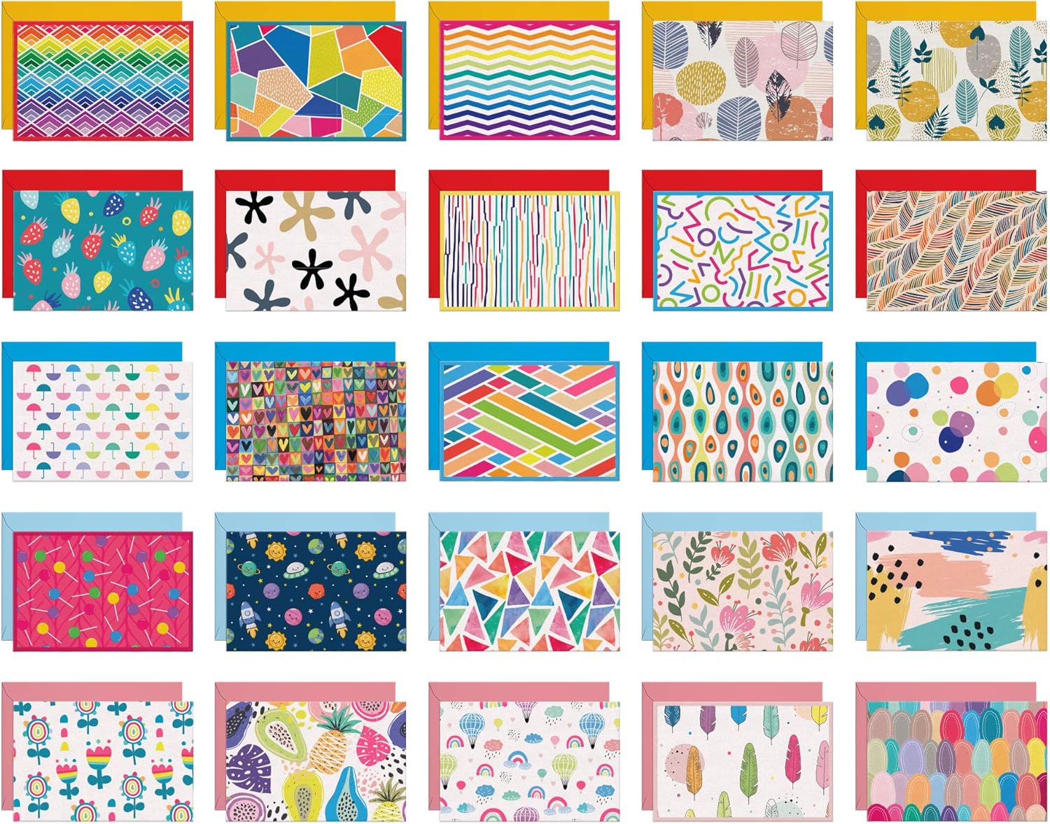 Dessi 5 Differen Blan Card Wit Envelope 4x Inc Blan Greetin Card w/Colore Envelope Gol Seals Colorfu Design N Repetition Al Occasio Not Card wit Envelope Set