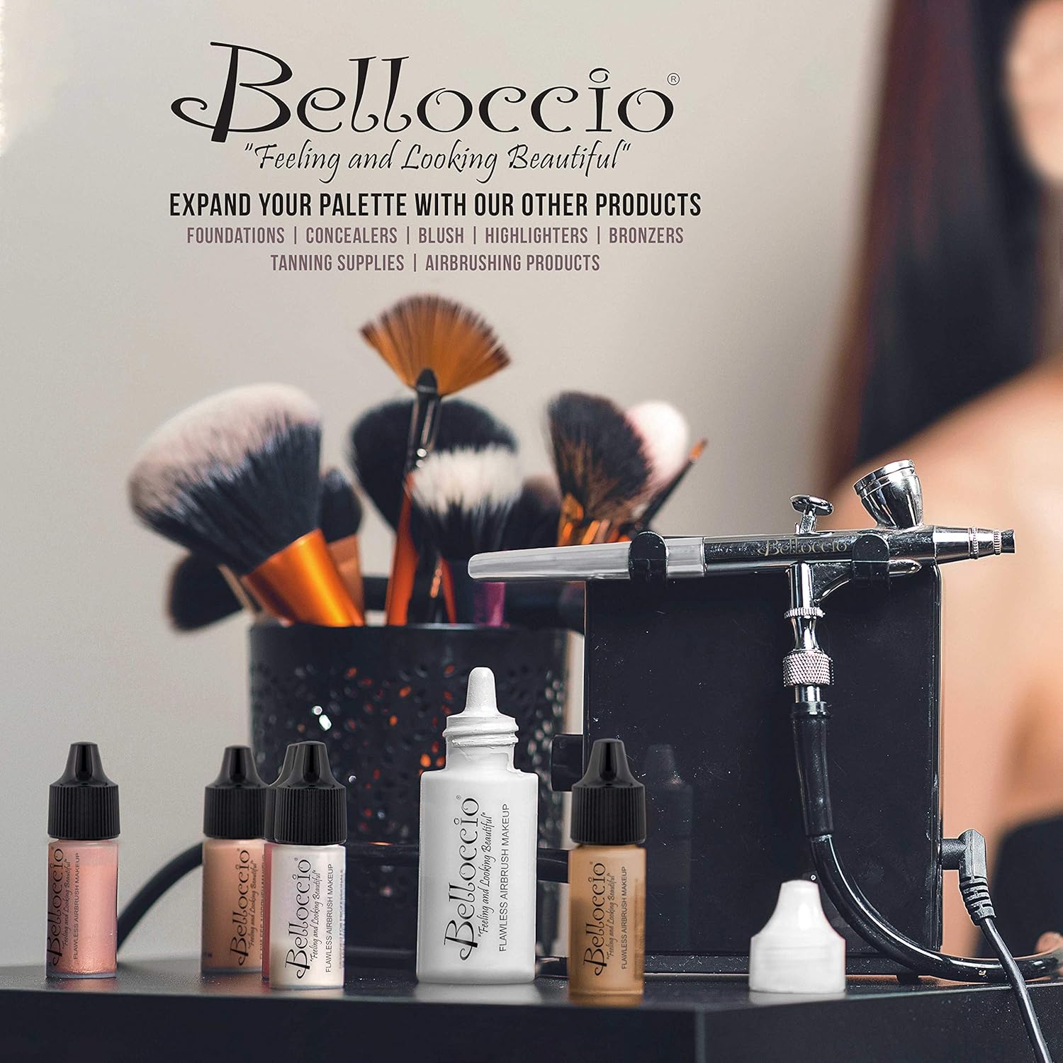 Bellocci Dar Colo Shad Airbrus Makeu Foundatio Se Professiona Cosmeti Airbrus Makeu i 1/ o Bottles