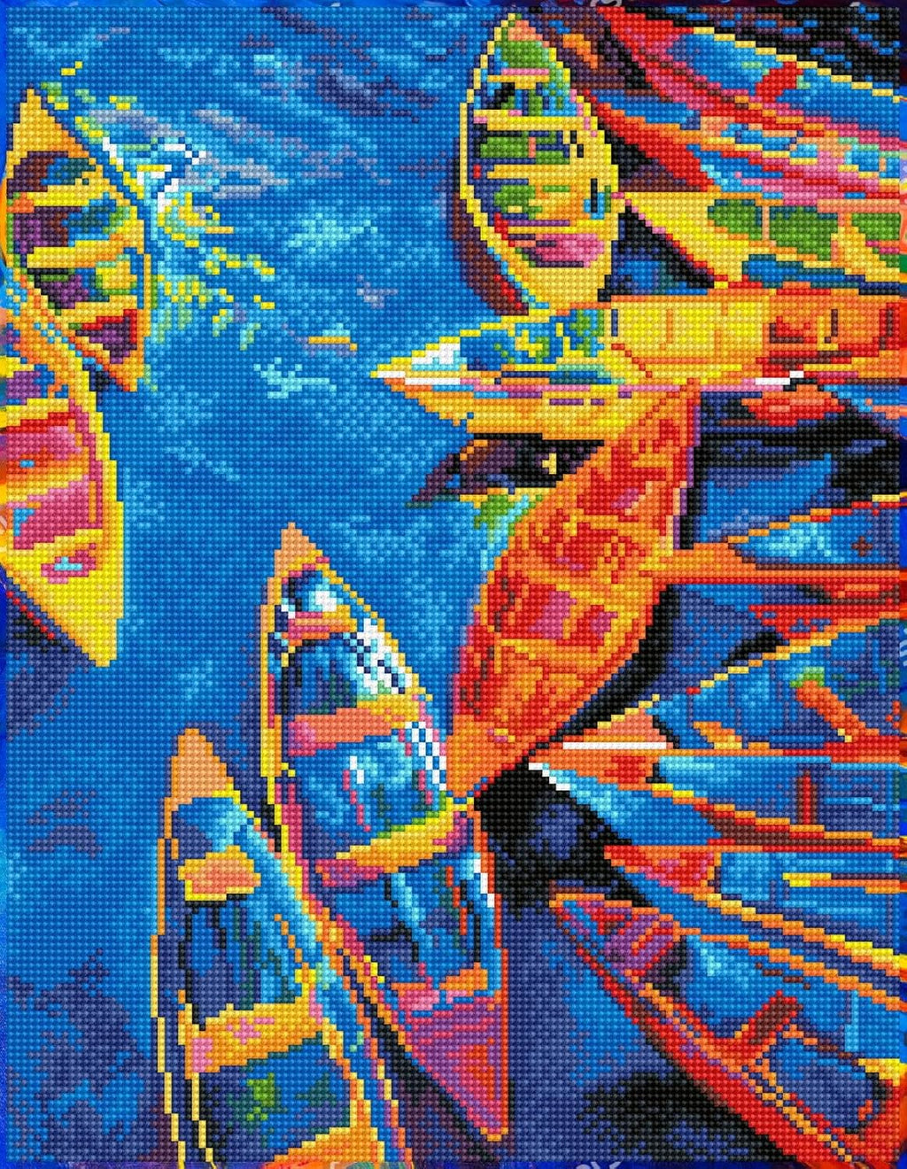 DIAMON DOT Blu Ba Pre-Frame Ki Boa Diamon Paintin Kit fo Adult Diamon Ar Kit Relaxin Creativ Craf Ki wit Dot Gem 13.7inchx17.7inch