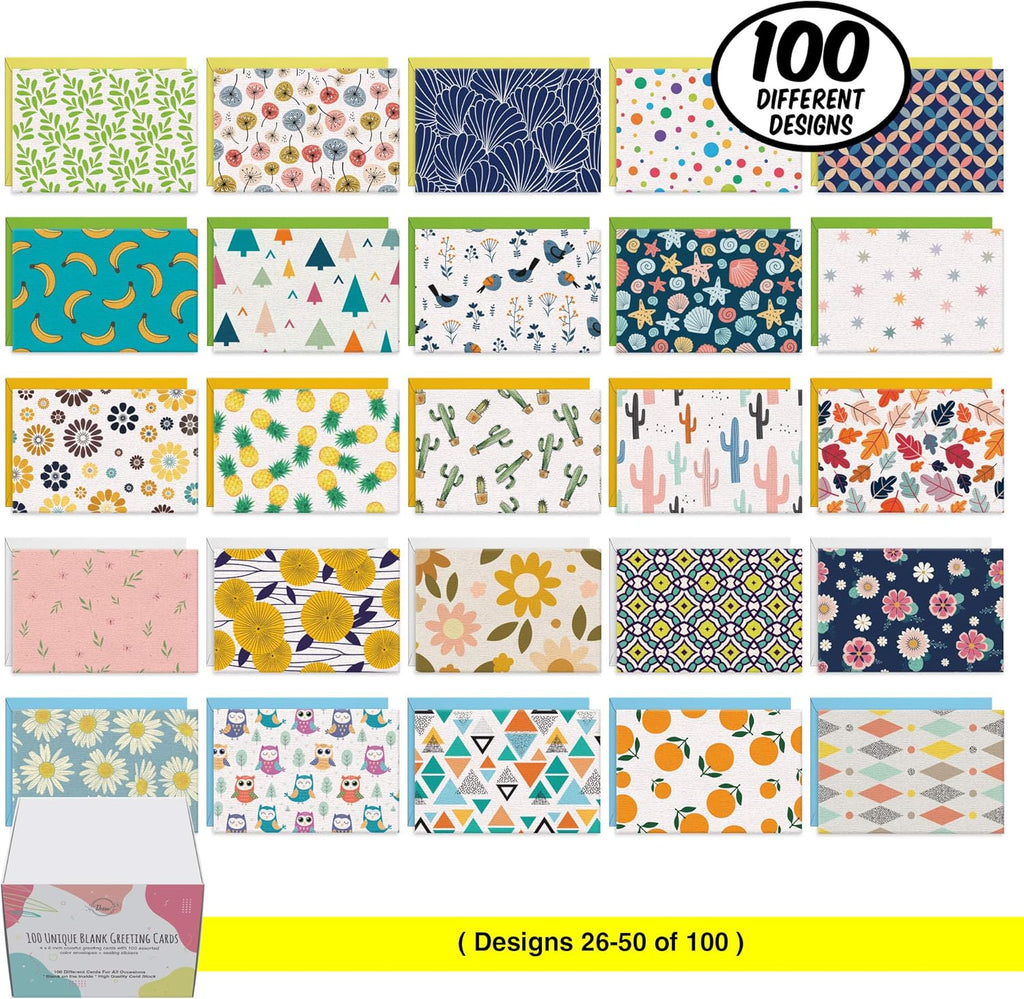 Dessi 10 Uniqu Blan Card Wit Envelope 4x Al Occasio Blan Greetin Card w/Colore Envelope Gol Seals N Repetition Not Card wit Envelope Set