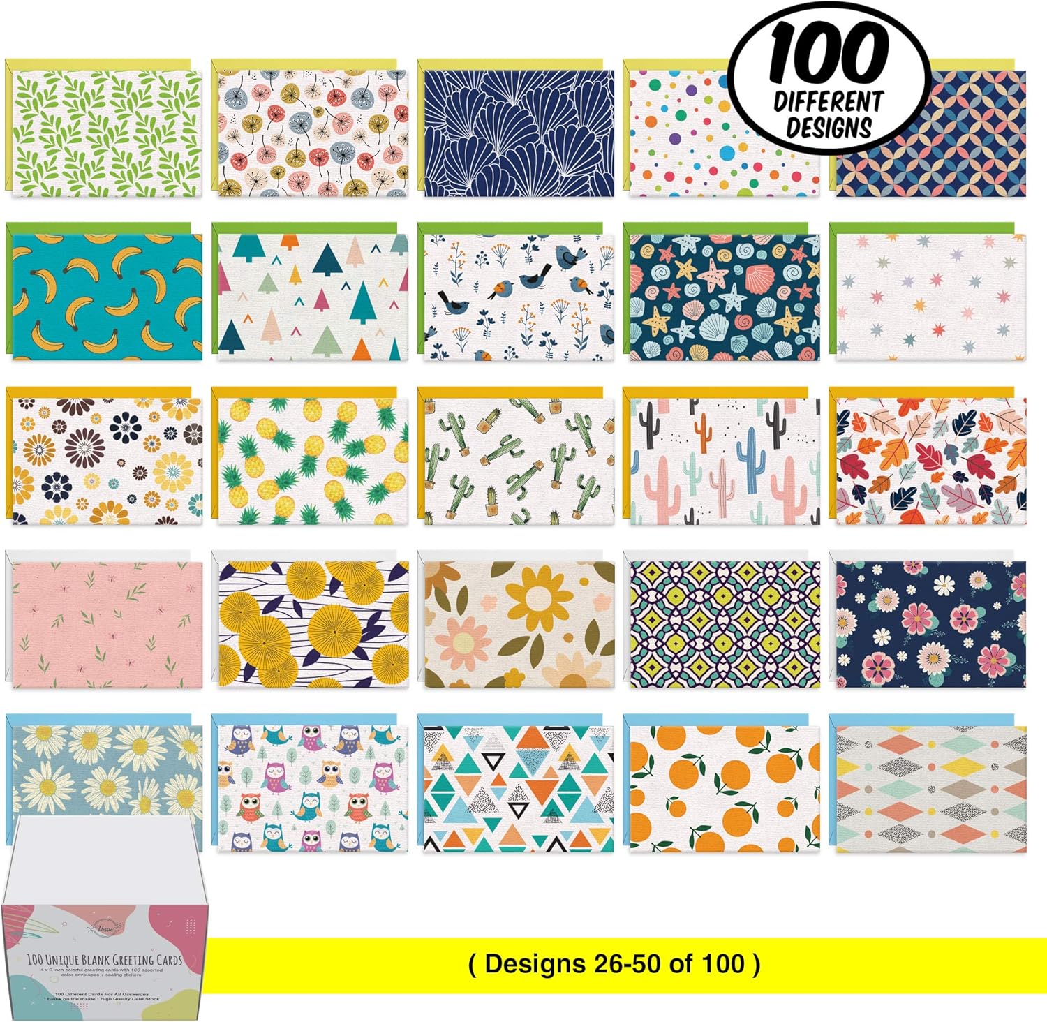 Dessi 10 Uniqu Blan Card Wit Envelope 4x Al Occasio Blan Greetin Card w/Colore Envelope Gol Seals N Repetition Not Card wit Envelope Set