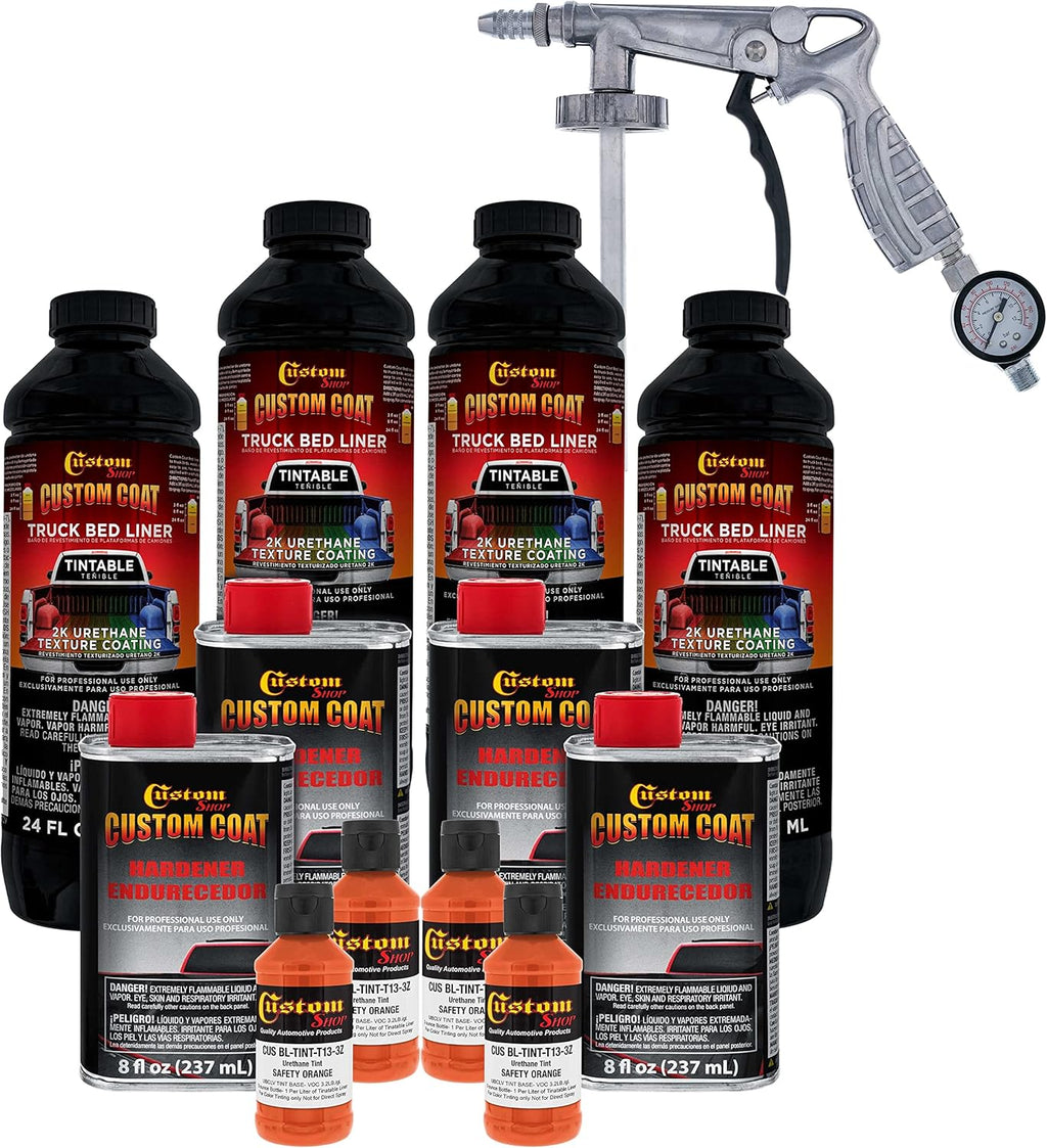 Custo Coa Safet Orang Gallo Urethan Spray-O Truc Be Line Ki wit Spra Gu an Regulato Eas Mixing Shake Shoo I Durabl Texture Protectiv Coating Preven Rus Car Auto